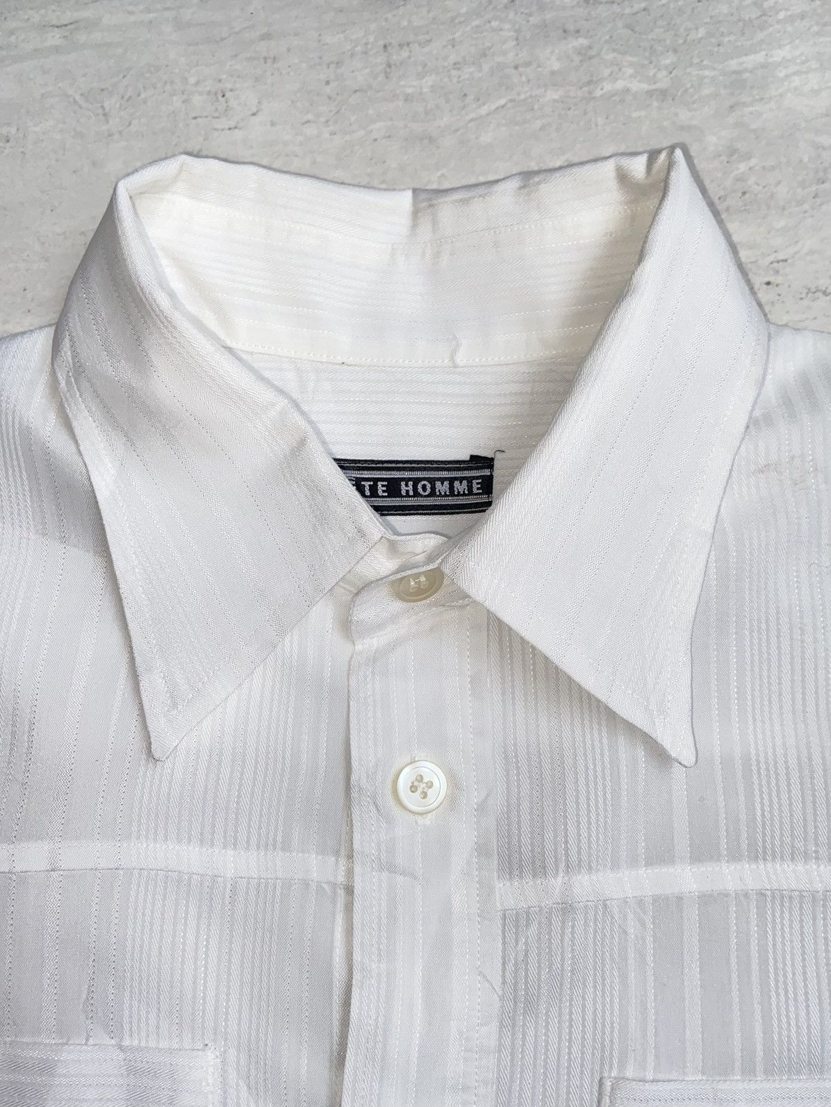 Issey Miyake × Japanese Brand × Tete Homme TETE HOMME White Striped Shirt Size US XS / EU 42 / 0 - 5 Thumbnail