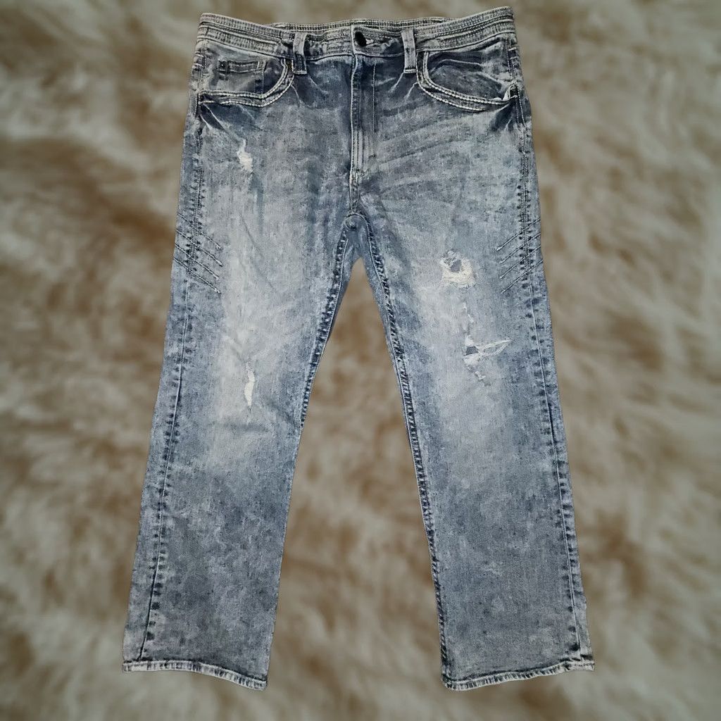 Decree Decree Jeans Men's 36x30 Straight Leg Mid Rise Acid Wash Stretch Embroidered Size US 36 / EU 52 - 1 Thumbnail