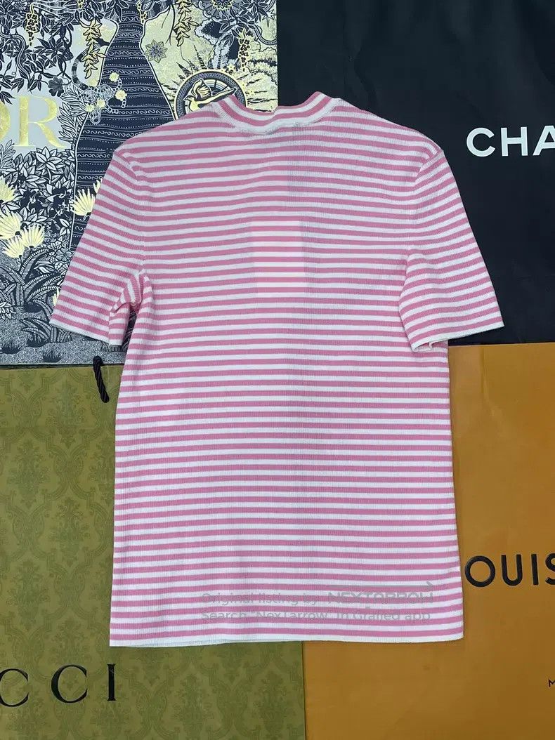 Chanel Chanel Pink striped knitted short sleeves Size XS / US 0-2 / IT 36-38 - 3 Thumbnail