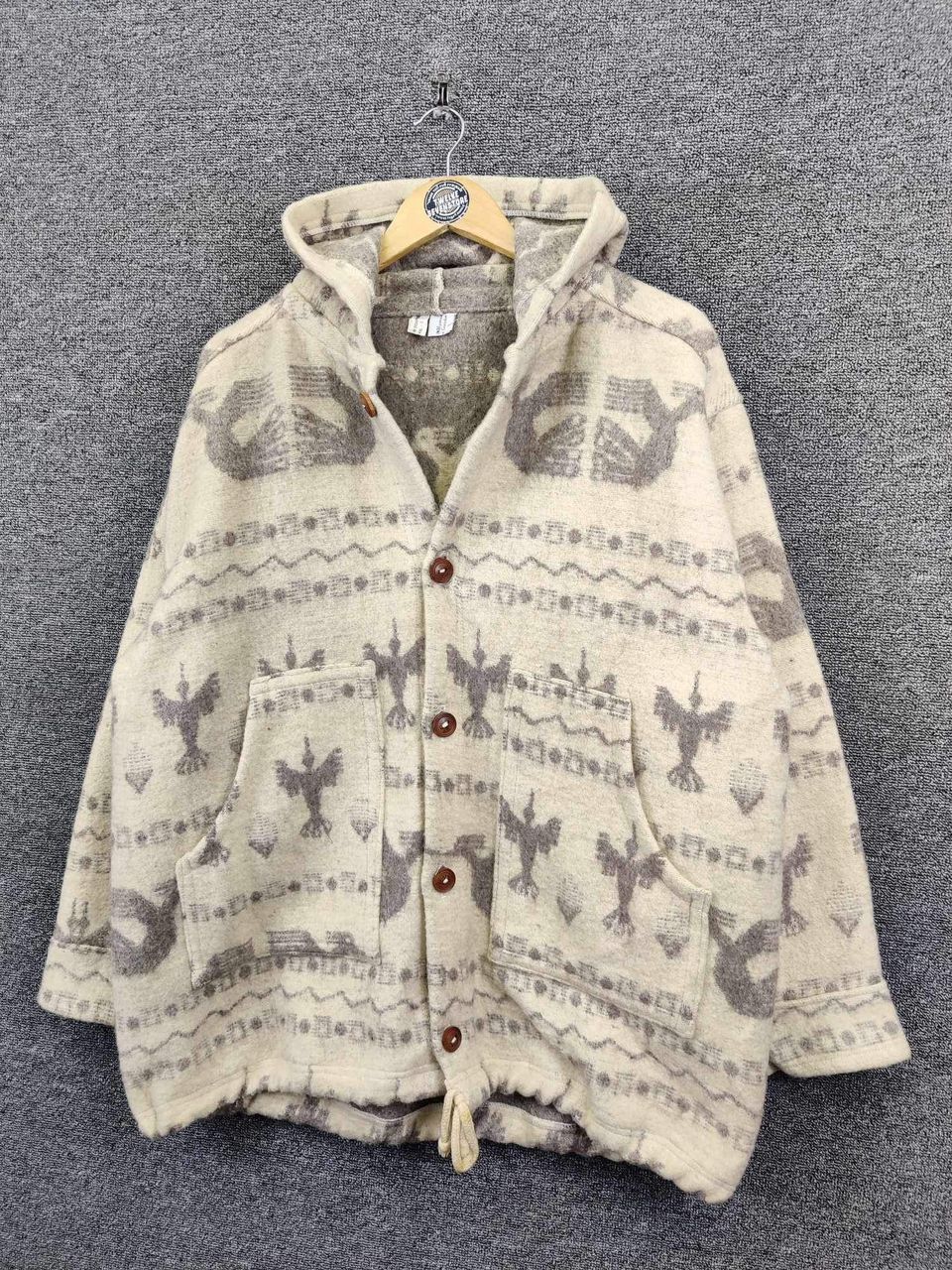 Aztech Mountain Vintage Aztech Mountain Wool Hooded Coat Jacket Size US L / EU 52-54 / 3 - 2 Thumbnail