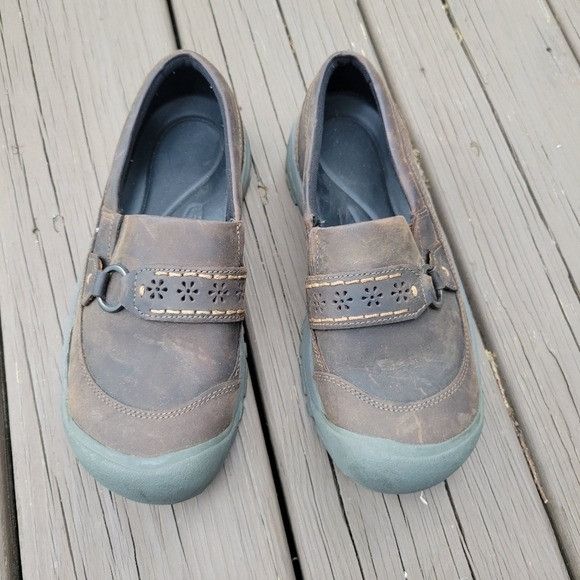 KEEN Keen Kaci III Dark Earth/Canteen Oiled Leather Floral Slip-o Size US 7 / IT 37 - 4 Thumbnail