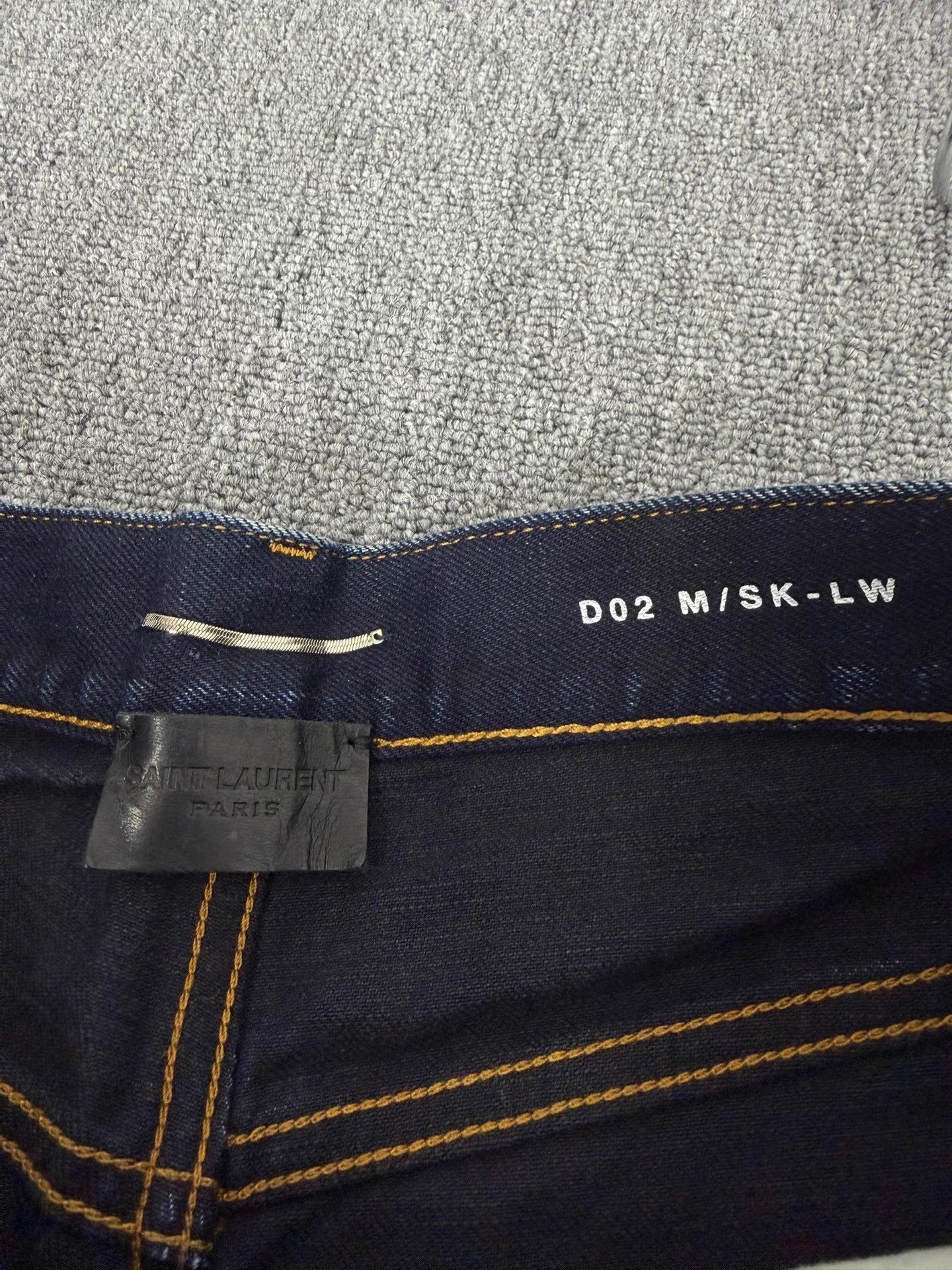 Saint Laurent Paris SLP 21fw D02 navy raw yellow line jeans 31 Size US 31 - 5 Thumbnail