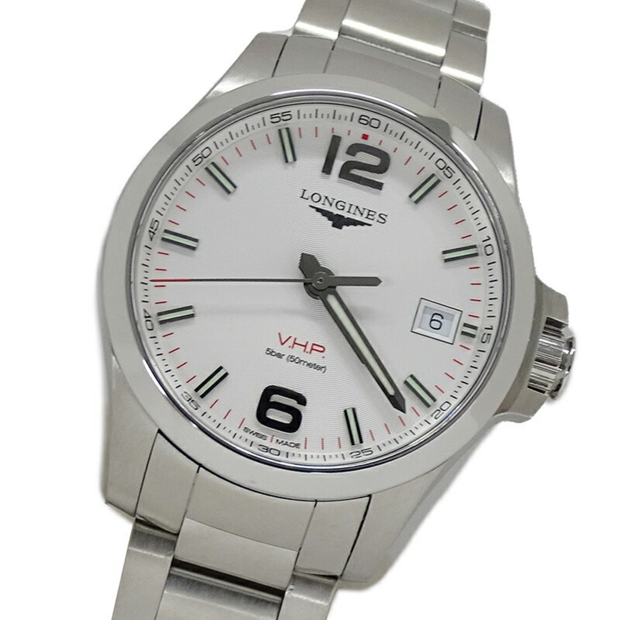 Longines Longines Conquest V.H.P L3.716.4 Men's Watch, Date, Quartz, Stainless Steel, Silver, Polished Size ONE SIZE - 1 Thumbnail