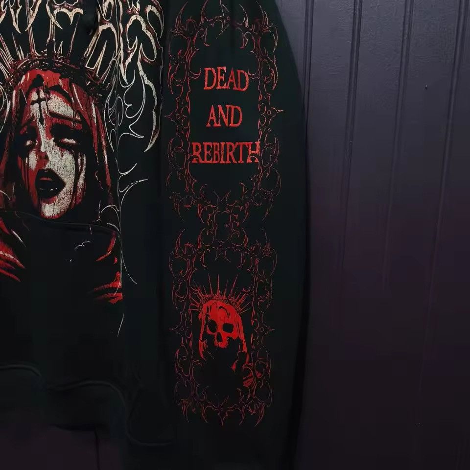 Japanese Brand Y2K Black Dark Theme Hooded Sweatshirt Size US XXL / EU 58 / 5 - 3 Thumbnail