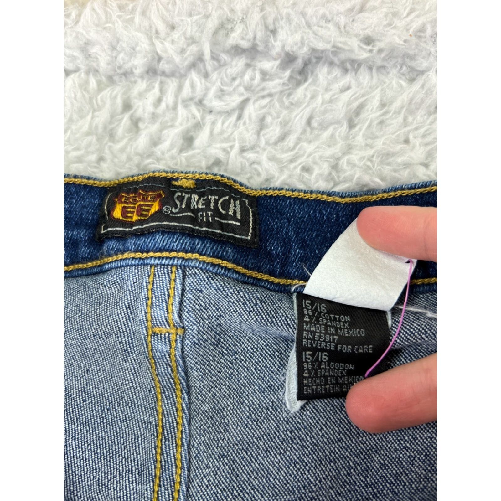 Route 66 VINTAGE Route 66 Jeans Teens Juniors High Rise 23x28 Denim Blue Slim Tapered 90s 5-Pocket Jeans Mens Womens Girls Size 36" / US 14 / IT 50 - 7 Thumbnail