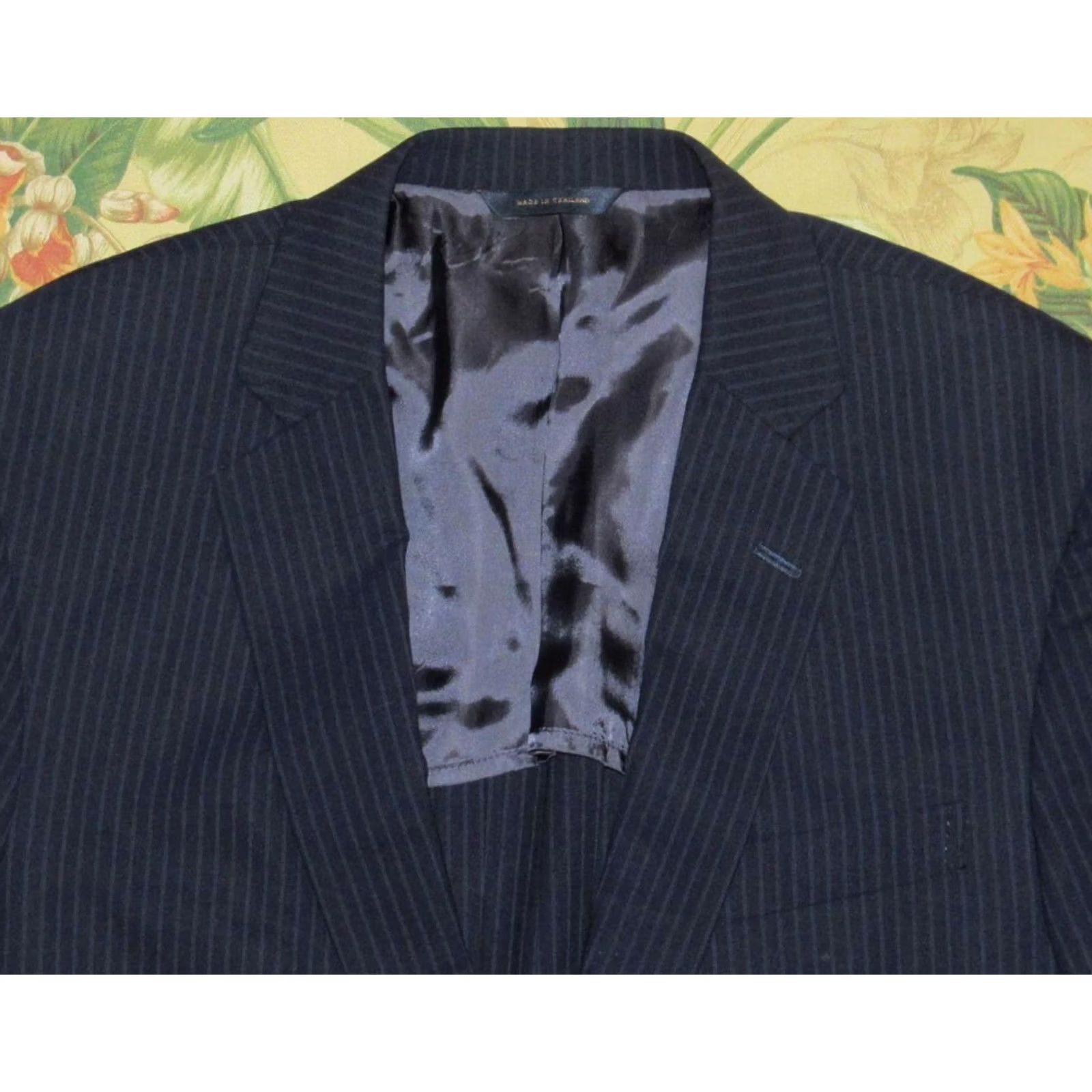 Brooks Brothers BROOKS BROTHERS Brooks Blazer Jacket 41R Blazer Men Wool Pinstriped Navy Blue 41R Mens Size 42R - 2 Thumbnail
