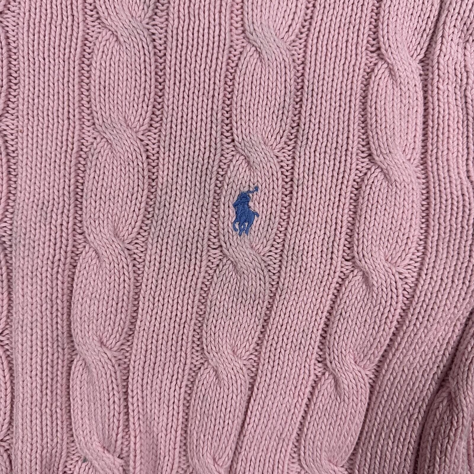 Polo Ralph Lauren Polo Ralph Lauren Women’s Sweater Pink Cable Knit Size XS / US 0-2 / IT 36-38 - 4 Thumbnail
