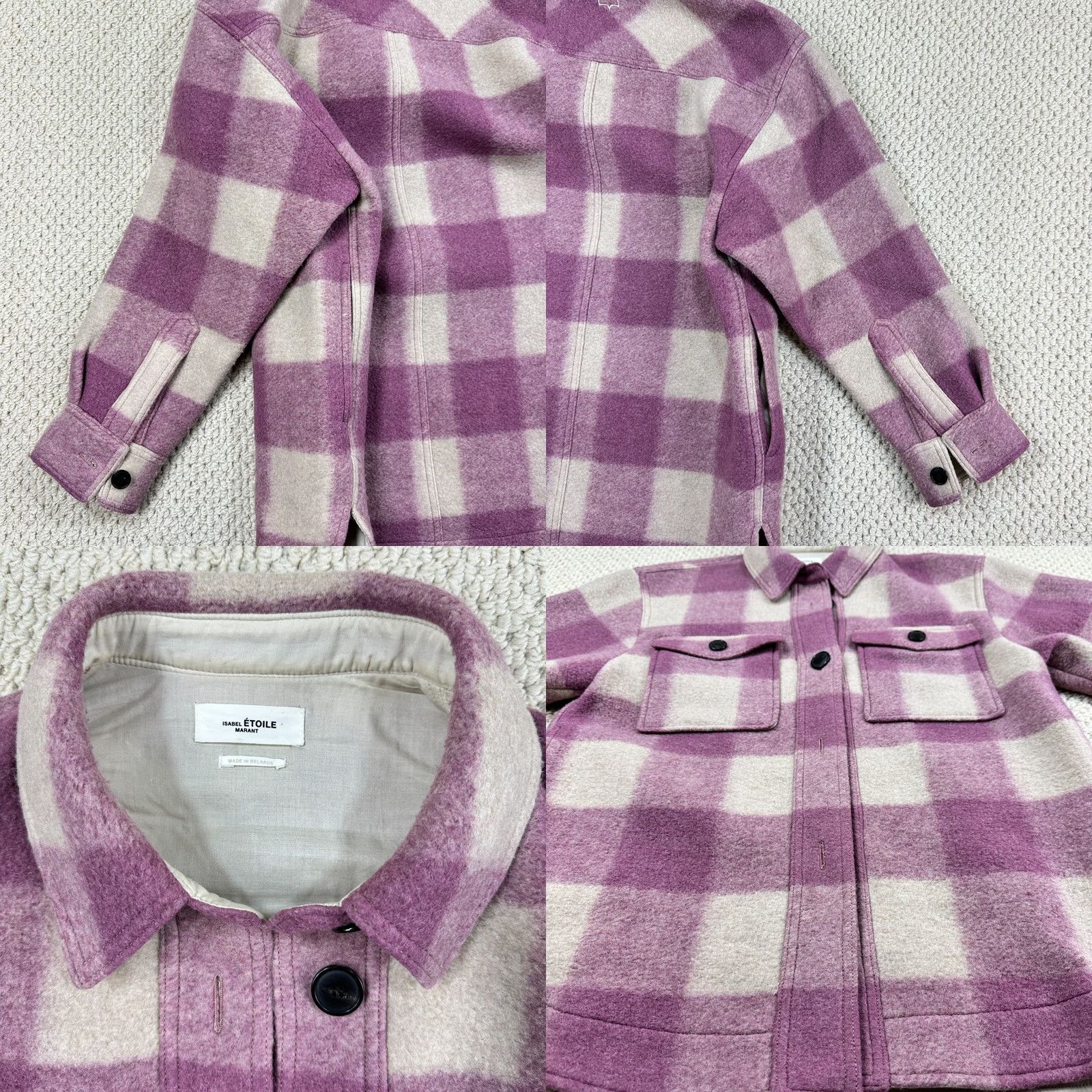 Isabel Marant Isabel Marant Etoile Womens Jacket Harveli Plaid Wool Blend XS Multicolor Rosewood Designer Size XS / US 0-2 / IT 36-38 - 10 Thumbnail