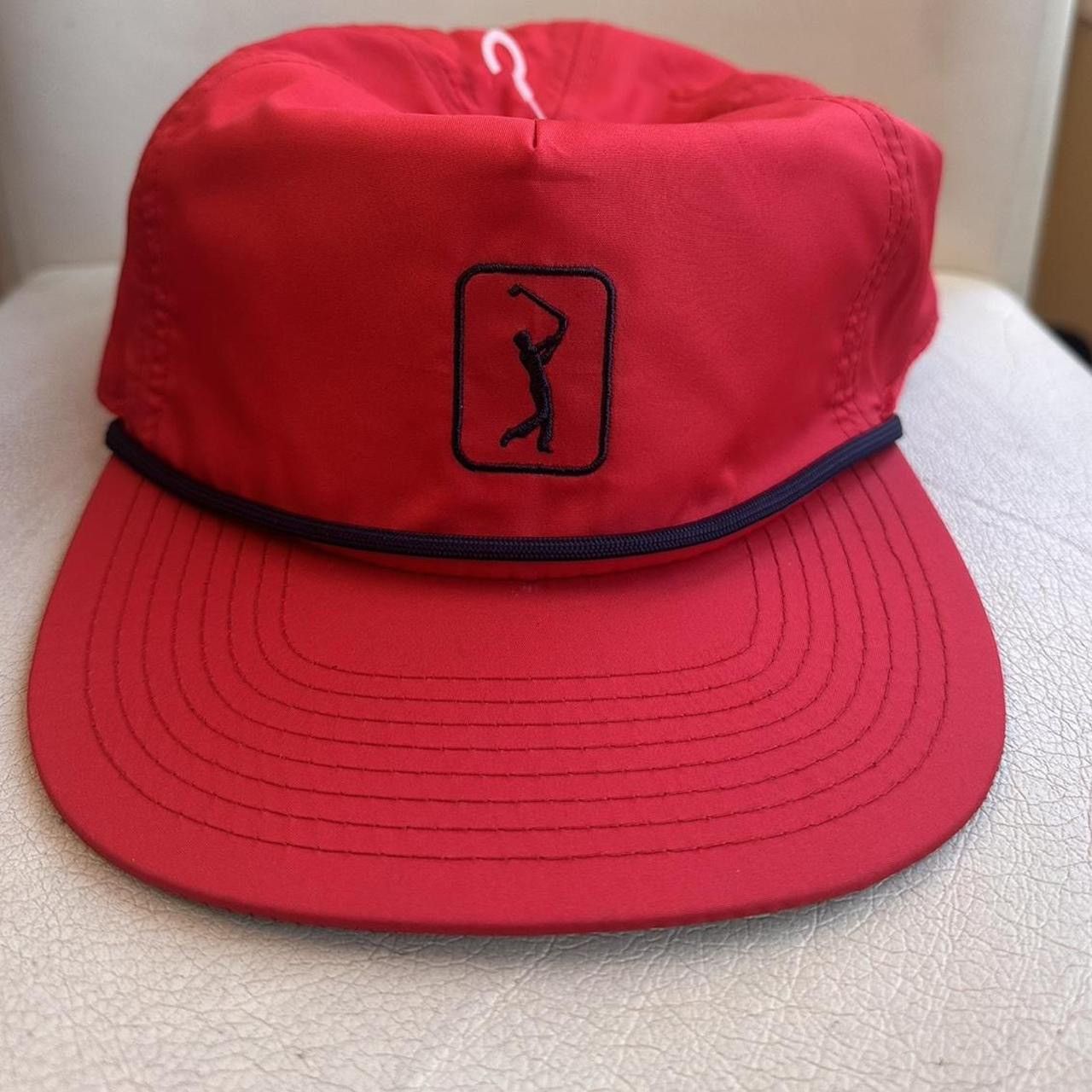 PGA Tour PGA Tour Red Golf Adjustable Hat Size ONE SIZE - 3 Thumbnail