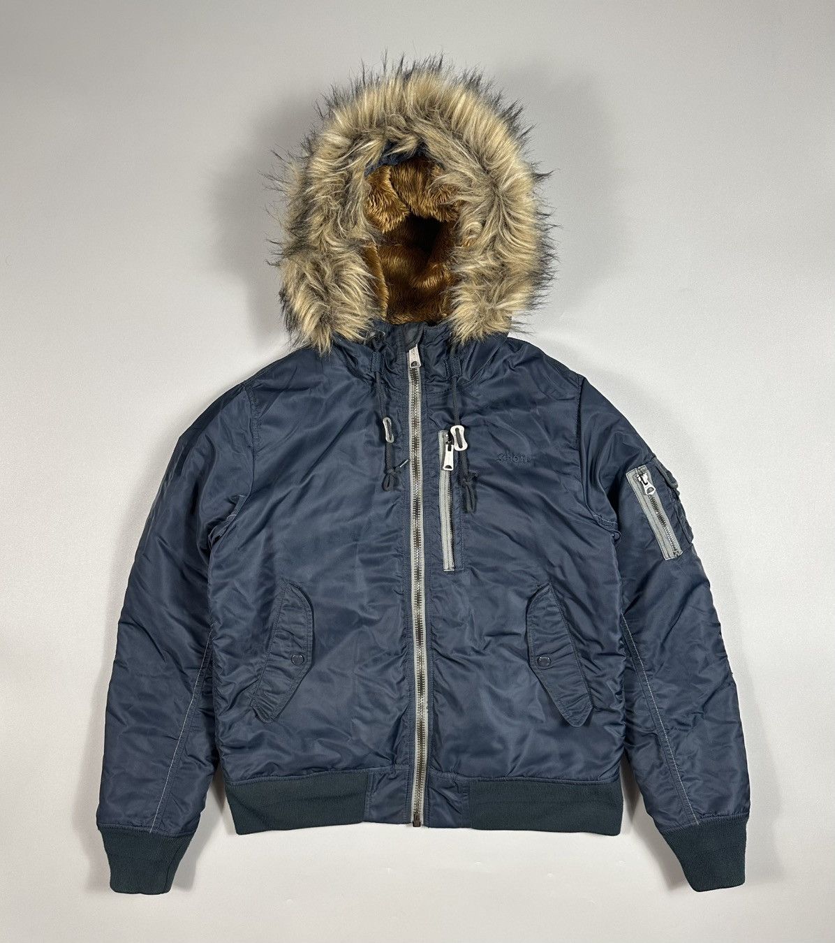 Schott Schott Army Type-U Hooded Faux Fur Nylon Bomber Jacket Size US L / EU 52-54 / 3 - 1 Thumbnail