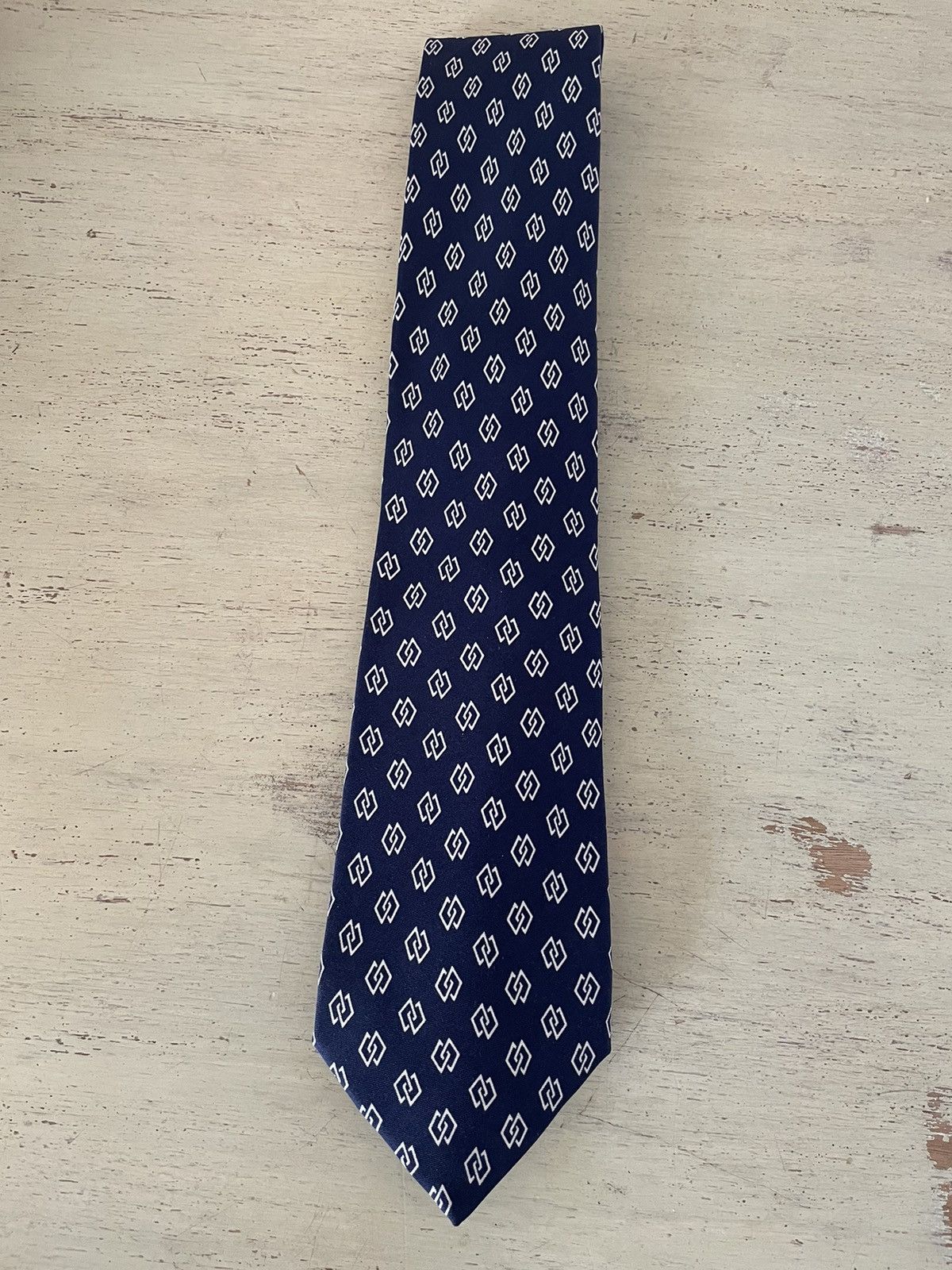 Ralph Lauren Purple Label Linked Squares Print Silk Tie Size ONE SIZE - 3 Thumbnail