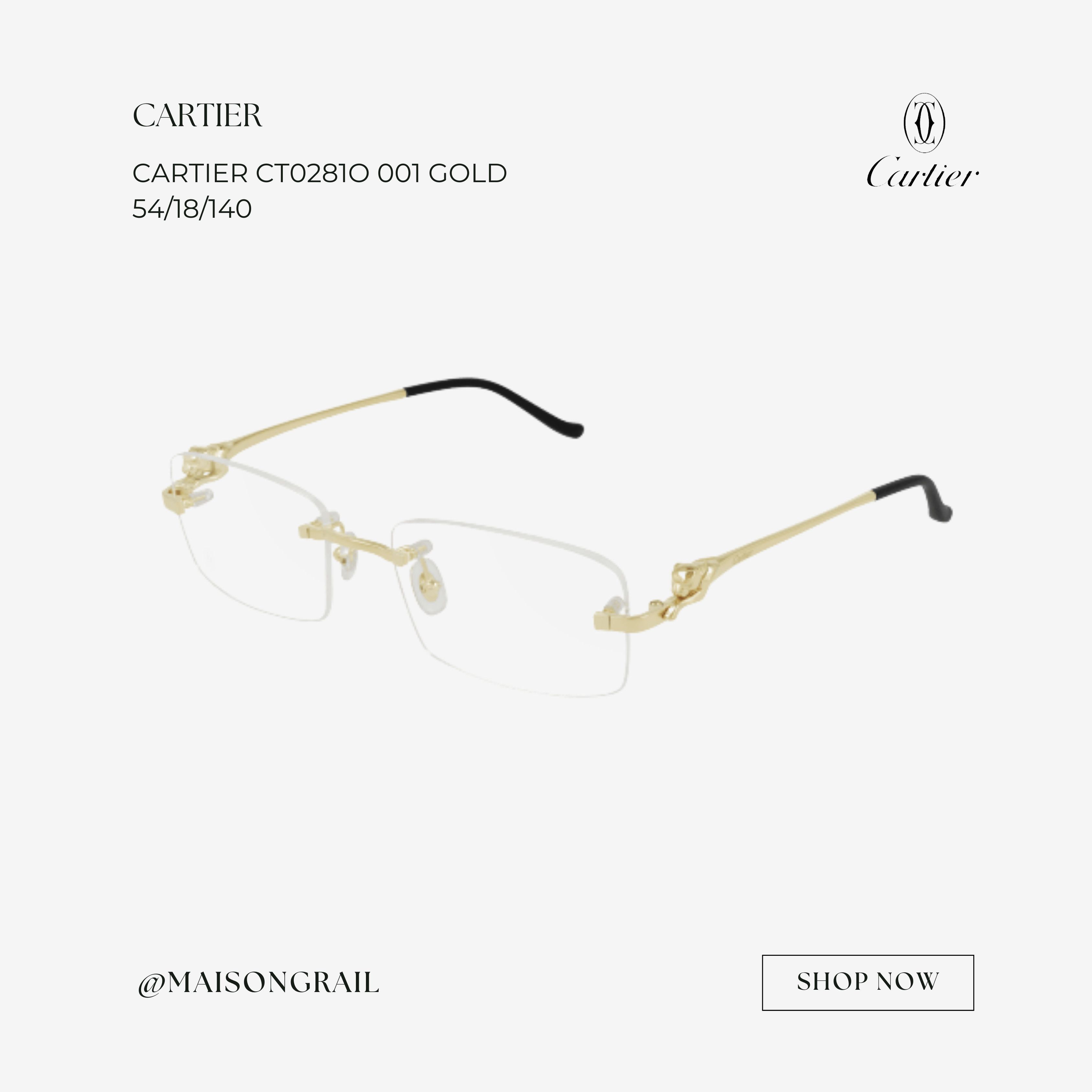 Cartier CARTIER CT0281O 001 EYEGLASSES Size ONE SIZE - 1 Thumbnail