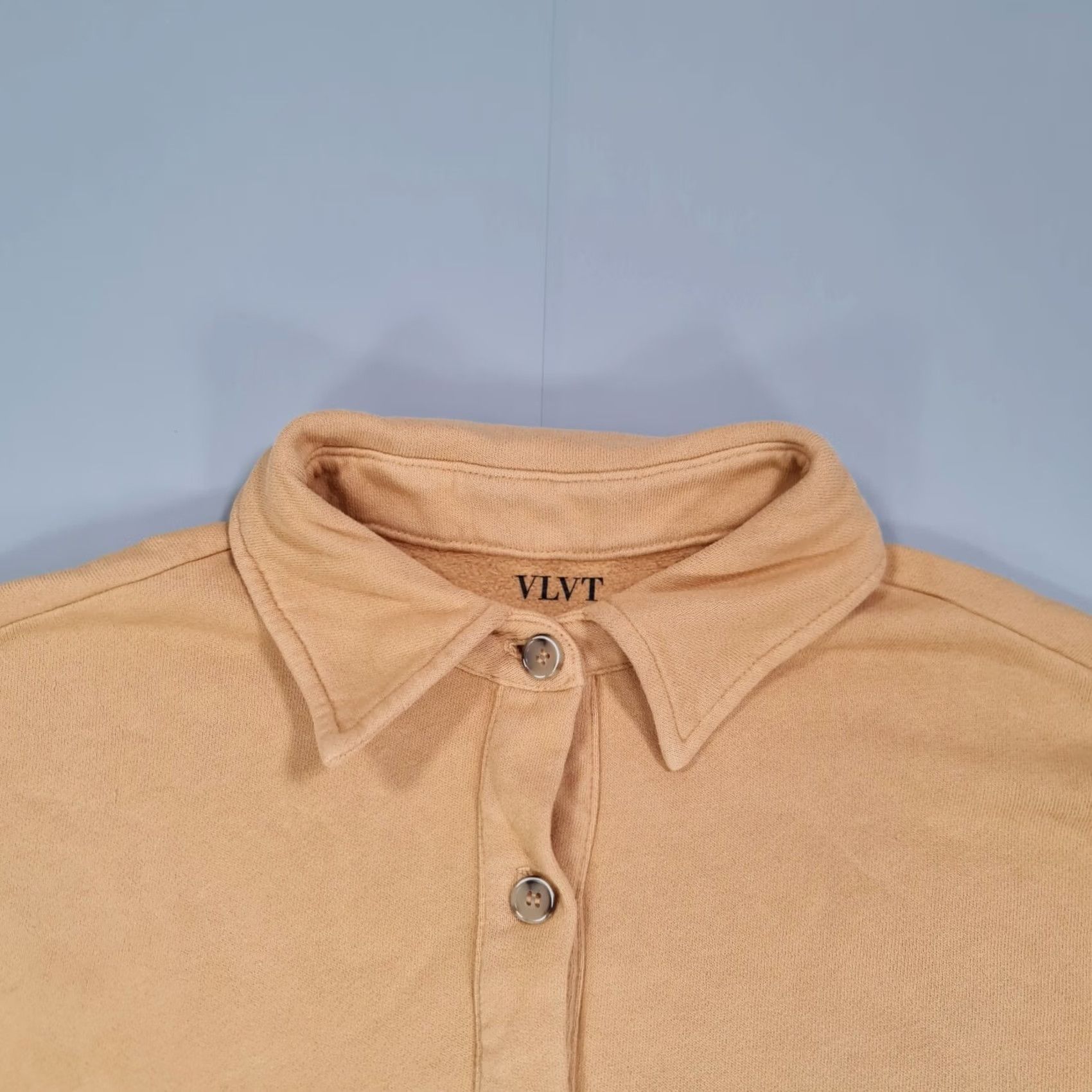 Velvet Velvet by Graham & Spencer Sweatshirt Women's Henley Collared Cotton Gold Medium Denny Top Size M / US 6-8 / IT 42-44 - 2 Thumbnail