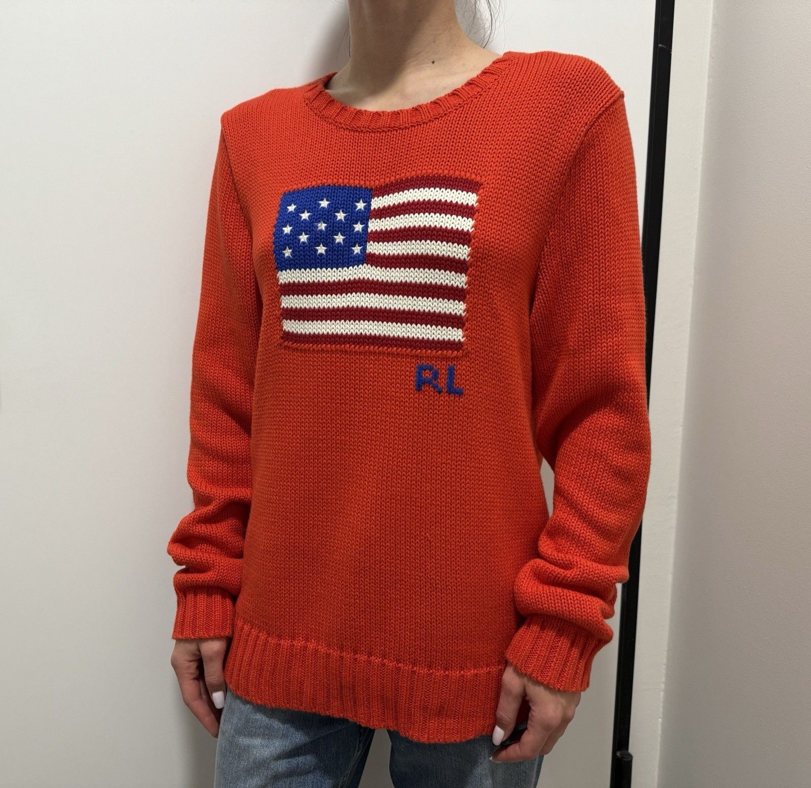 Polo Ralph Lauren DDP Polo Ralph Lauren womens Knit Sweater USA Flag Print Size L / US 10 / IT 46 - 1 Thumbnail