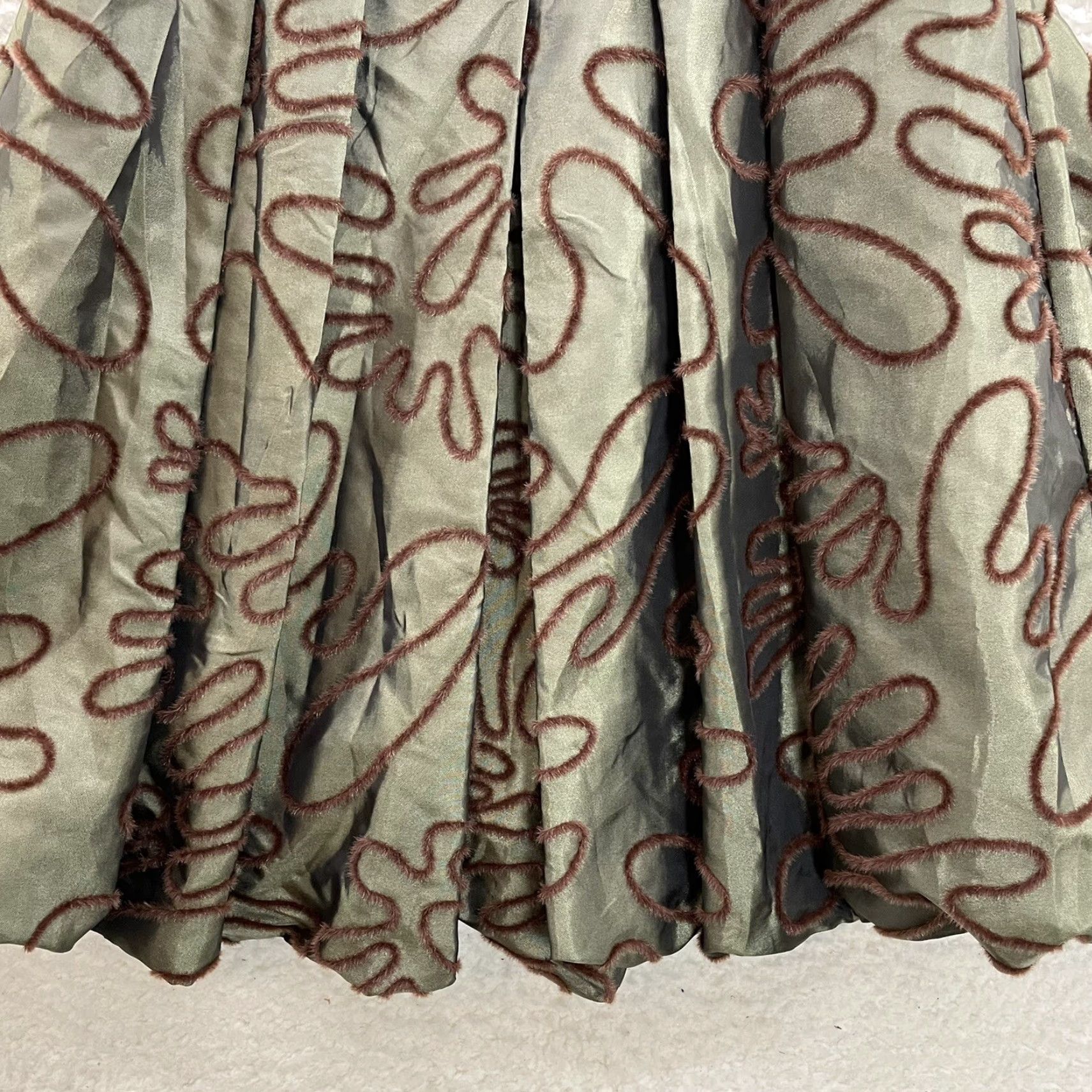 Vintage Y2K Vintage Puff Mini Dress M Medium Green Brown Boho Fairy Grunge Whimsigoth N/A Size M / US 6-8 / IT 42-44 - 4 Thumbnail