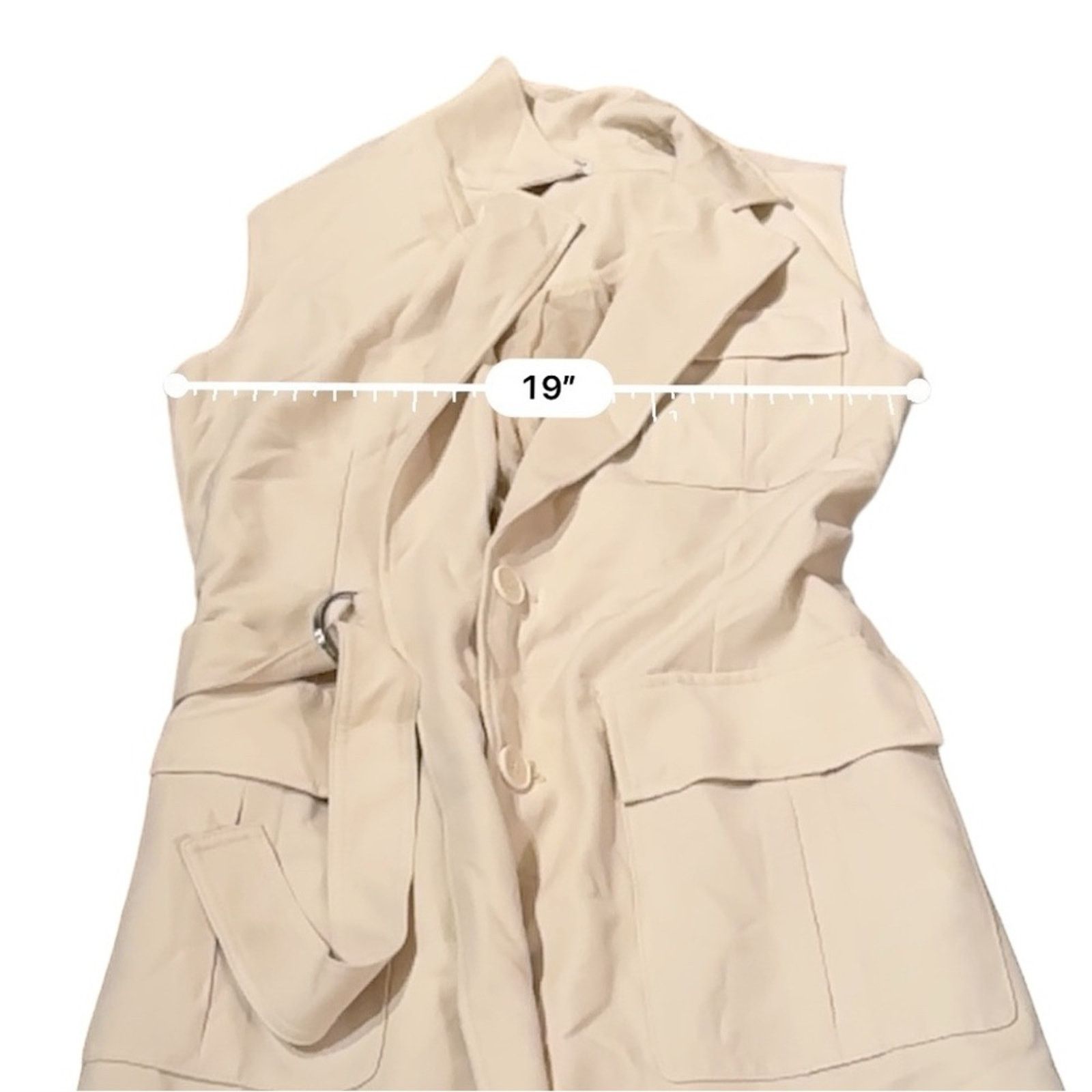 Other RTR Marina Moscone Collective Cream Long Wrap Vest Coat Sz M Size M / US 6-8 / IT 42-44 - 14 Thumbnail
