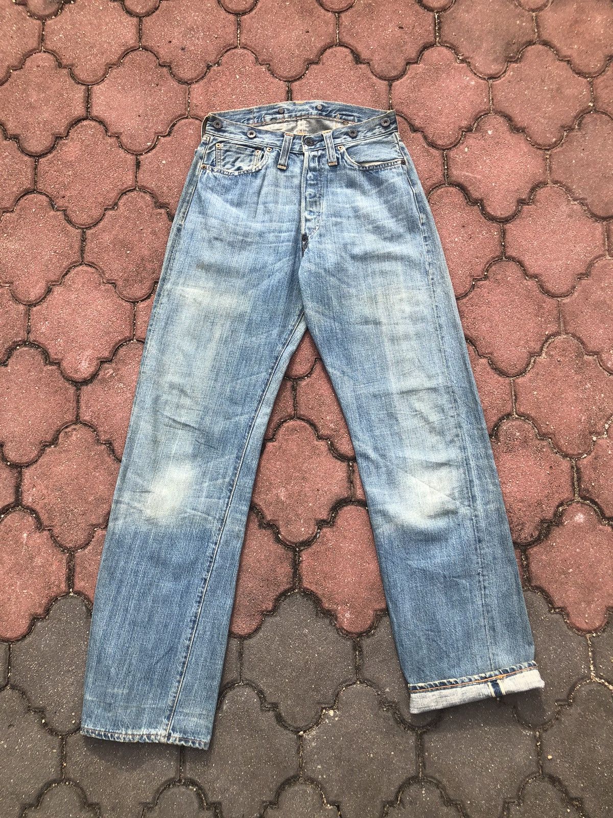 Vintage Levi’s 201 LVC Selvedge Buckle Back Faded Denim