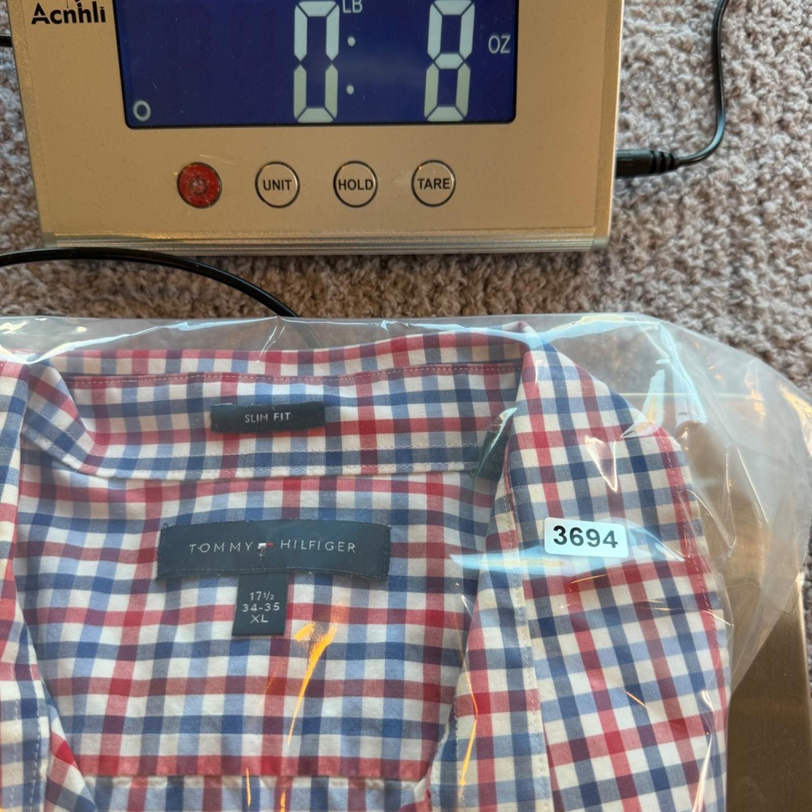 Tommy Hilfiger Tommy Hilfiger Mens XL Slim Fit Gingham Button Down Shirt Size US M / EU 48-50 / 2 - 5 Thumbnail