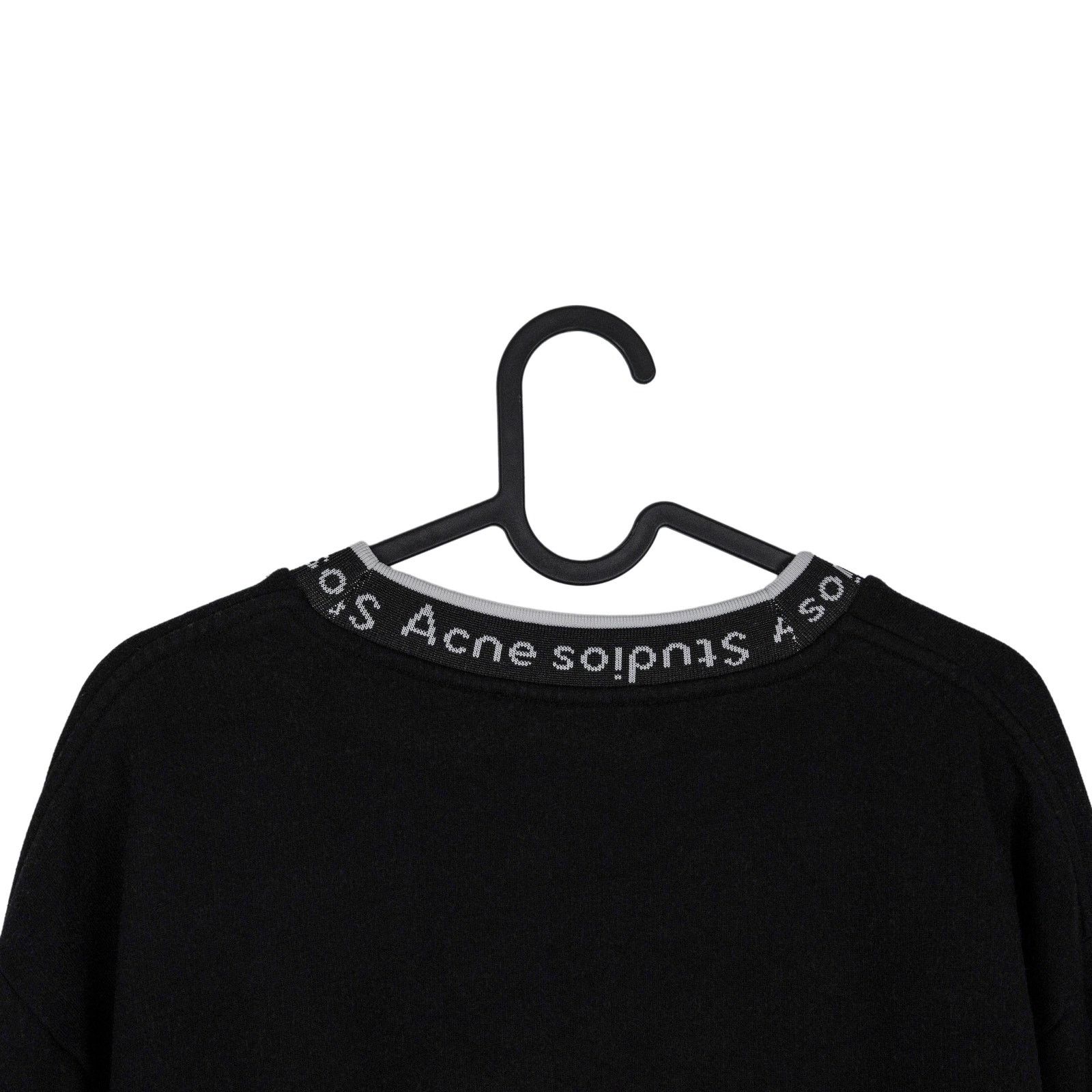 Acne Studios Acne Studios Black Viscose Blend Logo Collar Sweatshirt Size US S / EU 44-46 / 1 - 5 Thumbnail