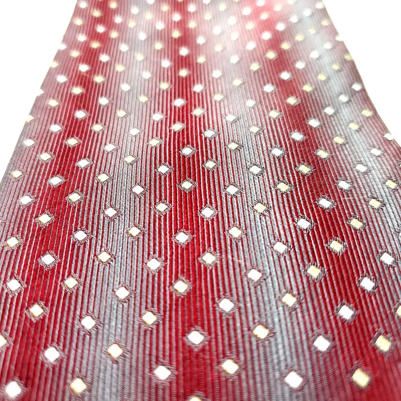 Alfani Alfani Silk Tie Woven Red Geometric Size ONE SIZE - 2 Thumbnail