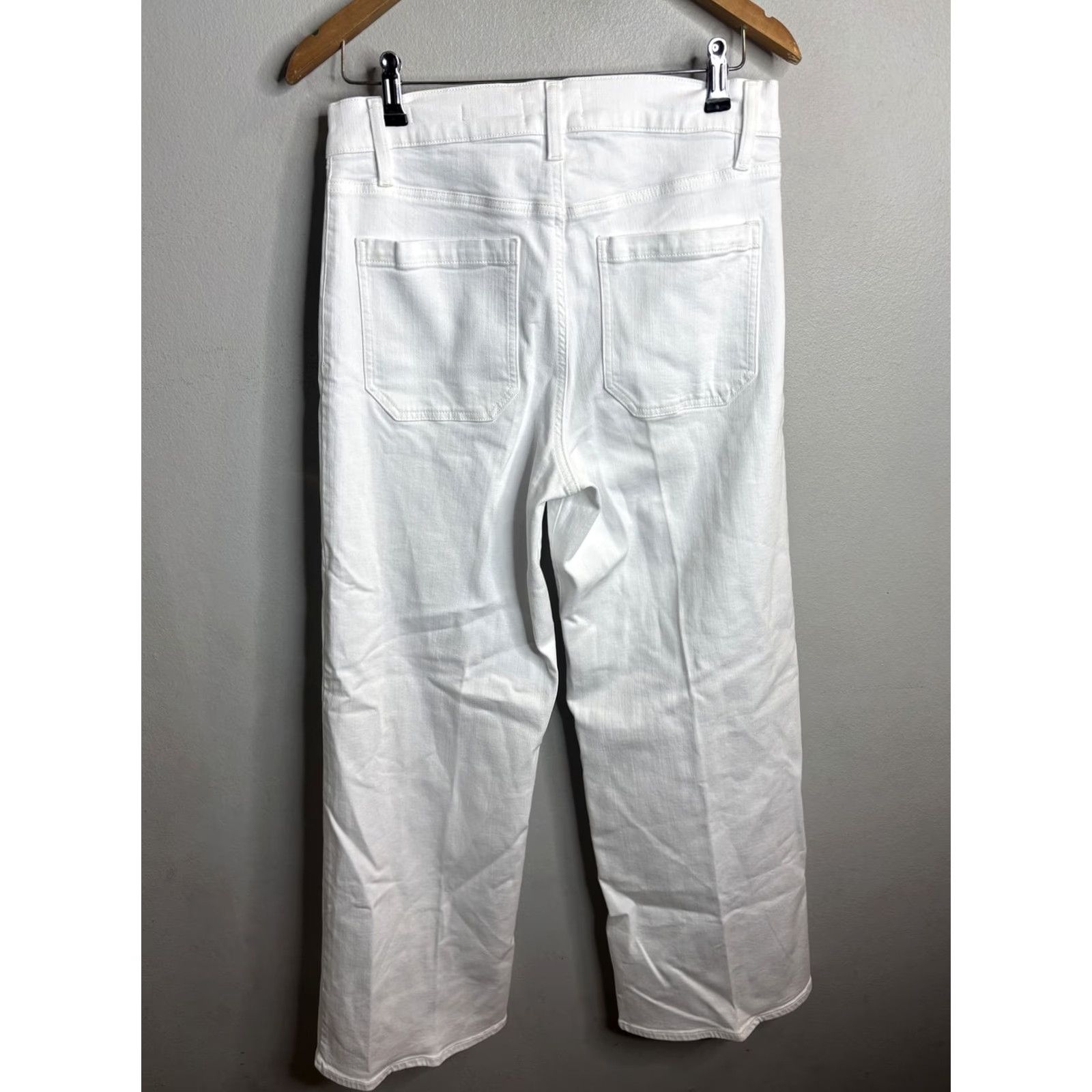Frame VINTAGE FRAME Le Slim Palazzo Jeans Womens White High Rise Wide-Leg Patch Pockets Denim Size 30" / US 8 / IT 44 - 5 Thumbnail