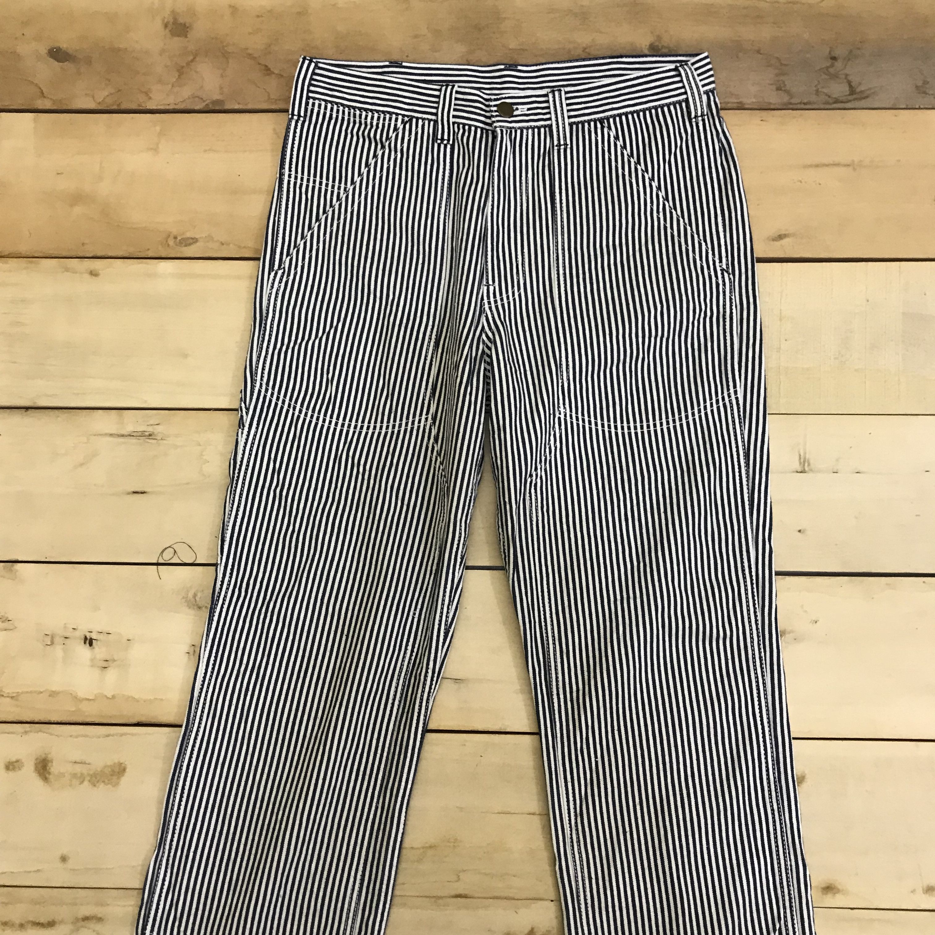 Vintage X259 VTG HOLYWORKS HICKORY STRIPED WORKWEAR BUSH PANTS Size US 32 / EU 48 - 3 Thumbnail