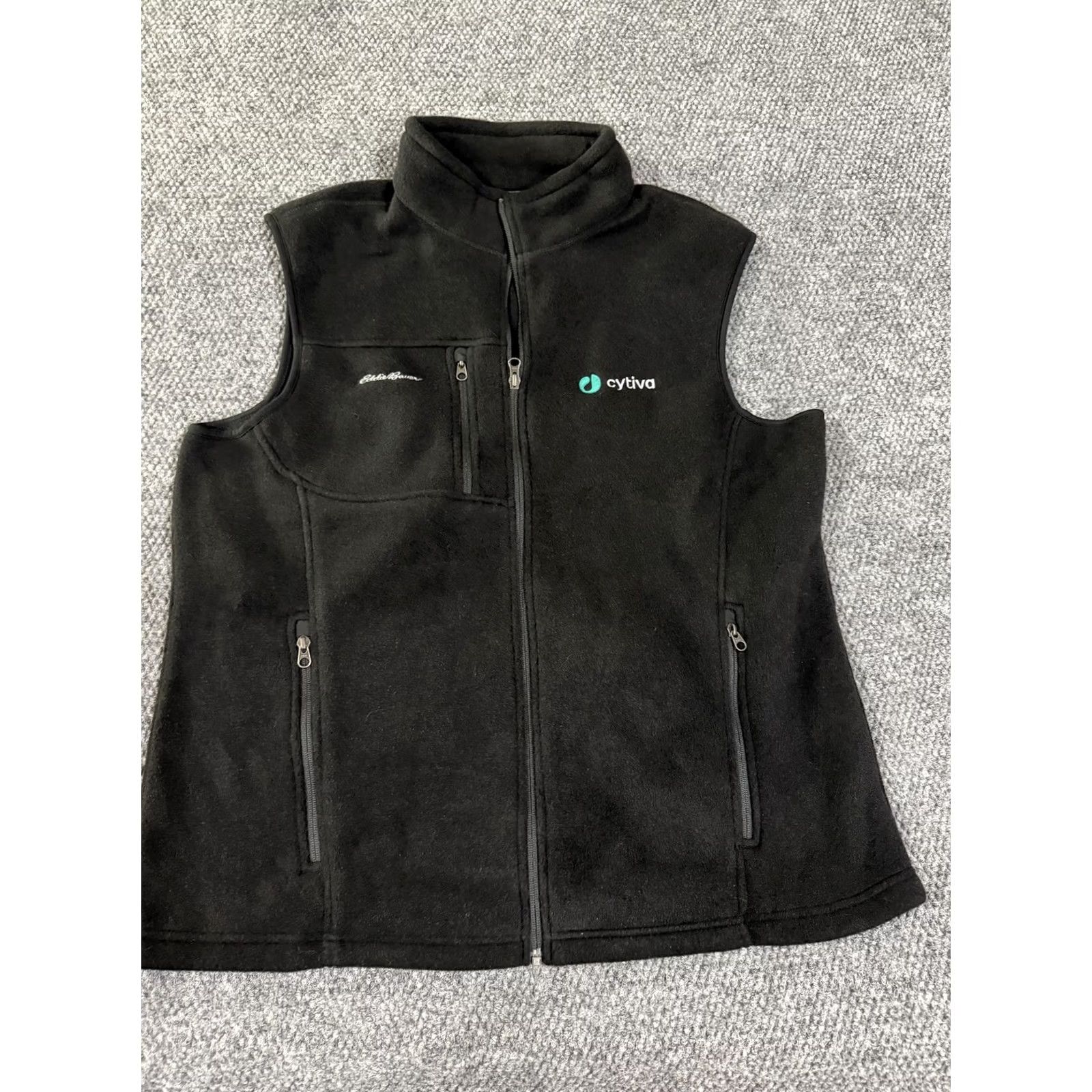 Eddie Bauer VINTAGE? No — Eddie Bauer Vest Womens XL Black Fleece Full Zip Cytiva Logo Outdoor Size XL / US 12-14 / IT 48-50 - 3 Thumbnail