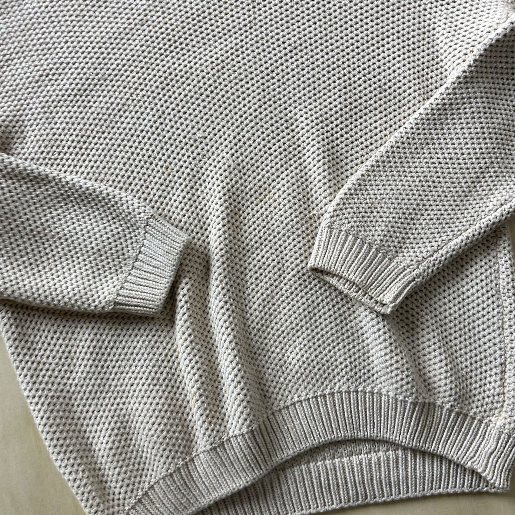 Eddie Bauer VINTAGE Eddie Bauer Sweater Mens XL Beige Waffle-Knit Cotton Crewneck Pullover Size US XL / EU 56 / 4 - 2 Thumbnail