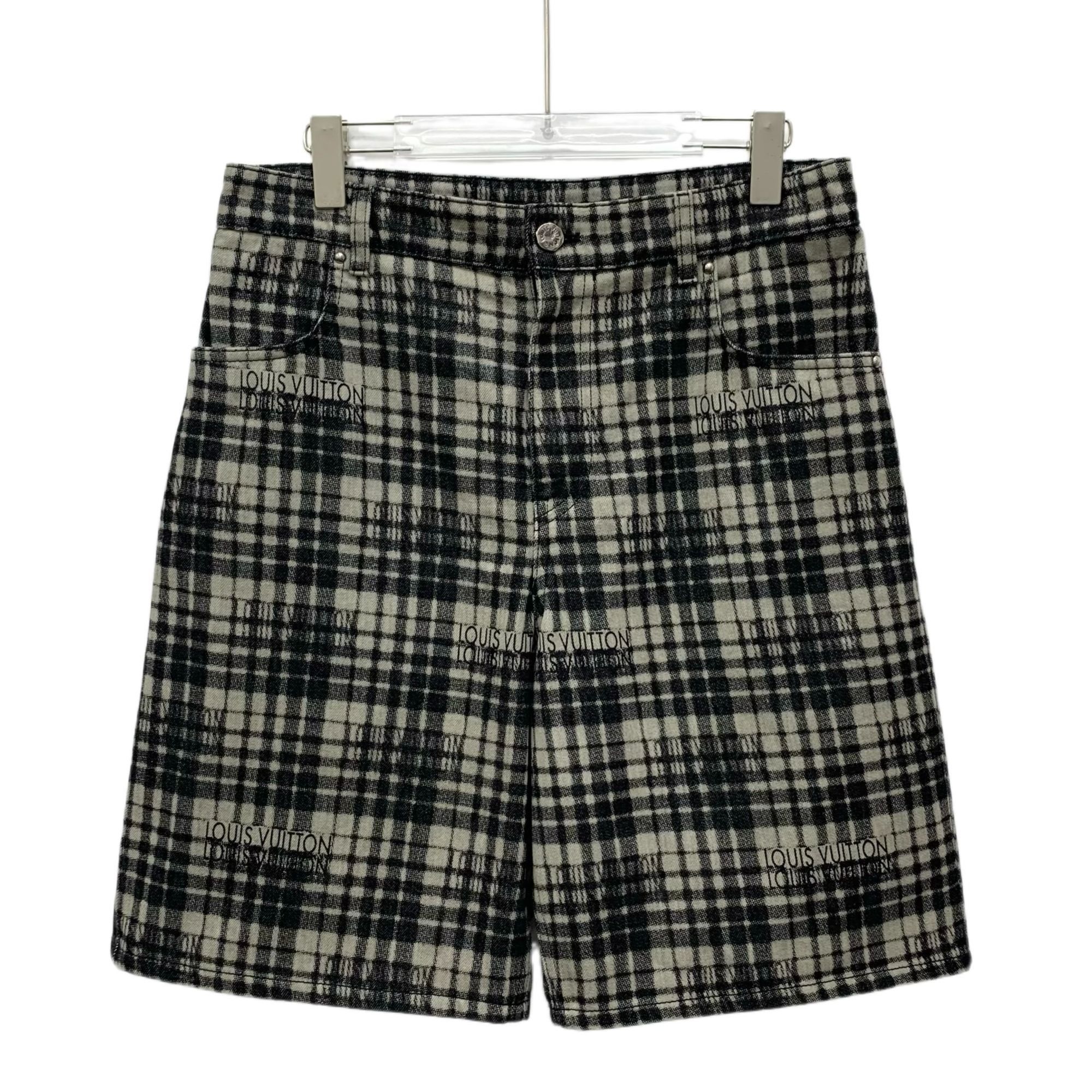 Louis Vuitton LOUIS VUITTON Black & White Checkered Monogram Print Cotton Size 29" - 1 Thumbnail