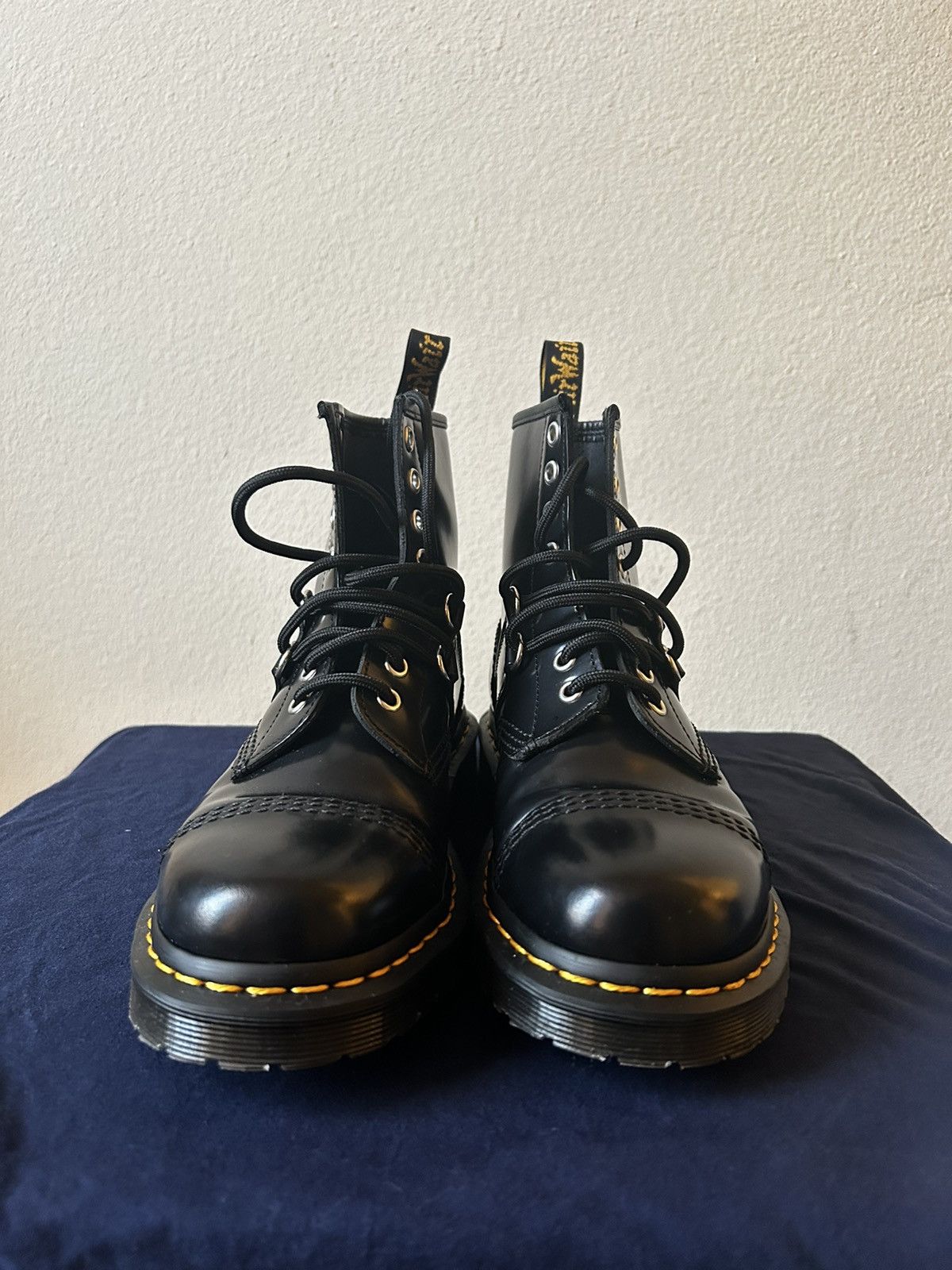 Dr. Martens Dr. Martens - Black Polished Smooth Hardware Boots - 6M Size US 6 / EU 39 - 2 Thumbnail