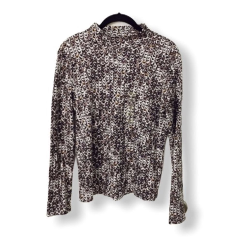 Other Studio Works Women’s Size MP Long Sleeve Blouse – Heart Prin Size M / US 6-8 / IT 42-44 - 2 Thumbnail