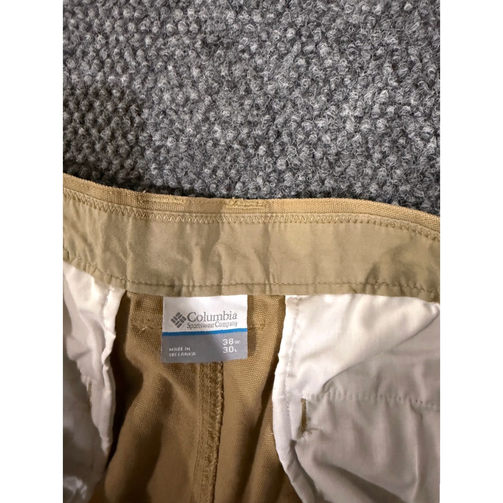 Vintage Columbia Pants Mens 38x30 Khaki Tan Canvas Straight Leg Chino Pocket Cargo Regular Size US 38 / EU 54 - 5 Thumbnail