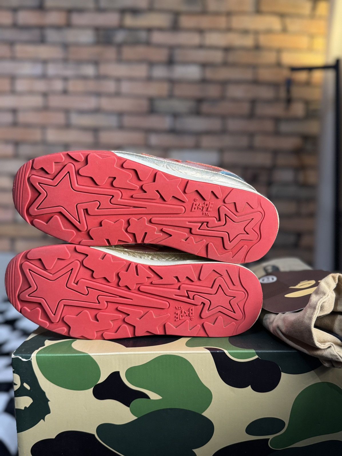 Bape ROADSTA BATHING APE BAPE SNEAKERS TRAINERS FOIL METALLIC Size US 9.5 / EU 42-43 - 5 Thumbnail