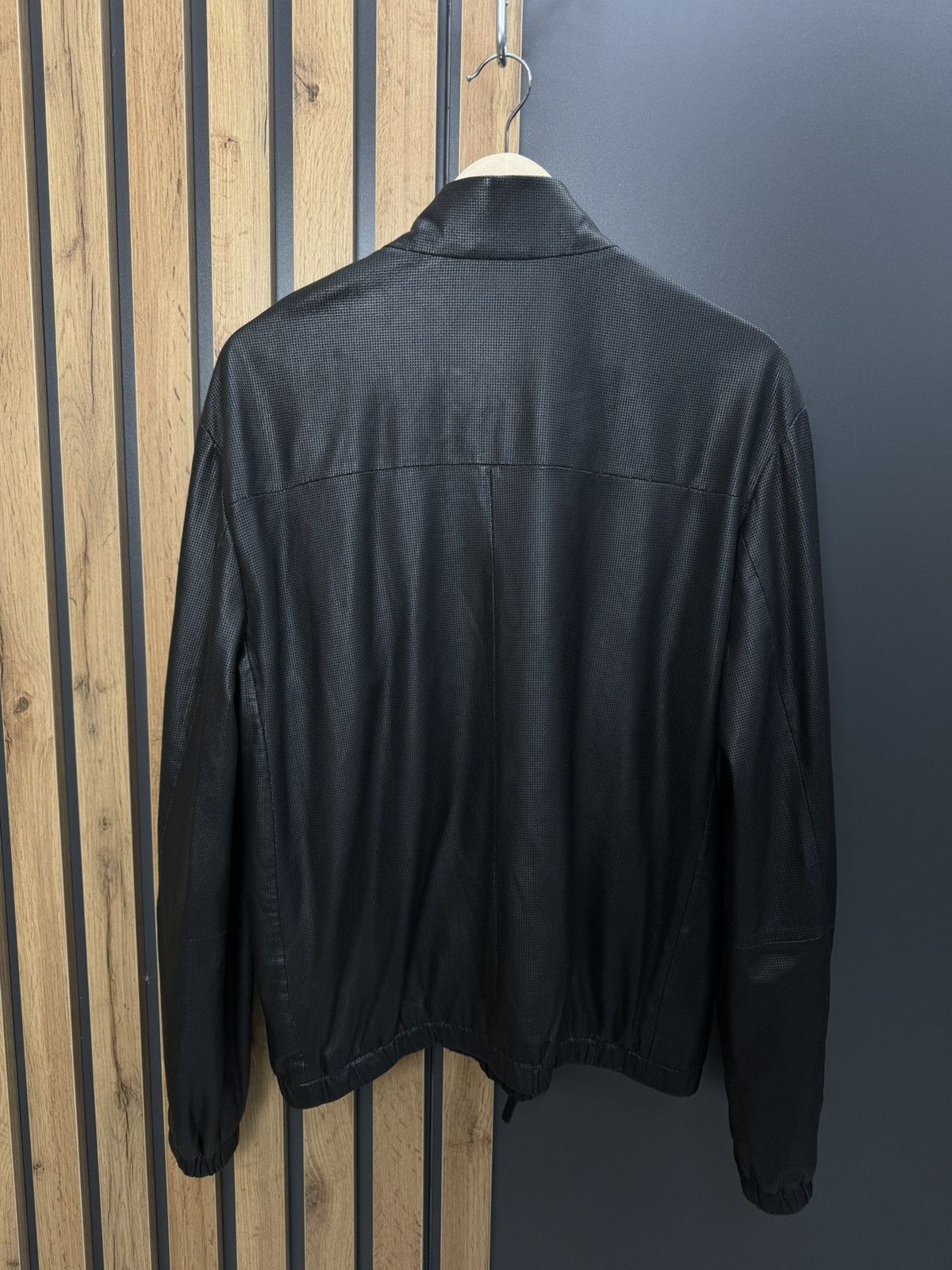 Emporio Armani Emporio Armani Black Perfored Leather Jacket Size 52 Size US L / EU 52-54 / 3 - 7 Thumbnail