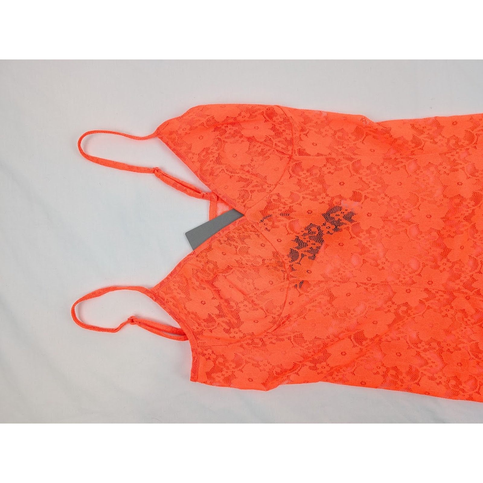 Balenciaga o1rshd1 Stretch Lace Short Dress in Fluo Orange Size L / US 10 / IT 46 - 4 Thumbnail