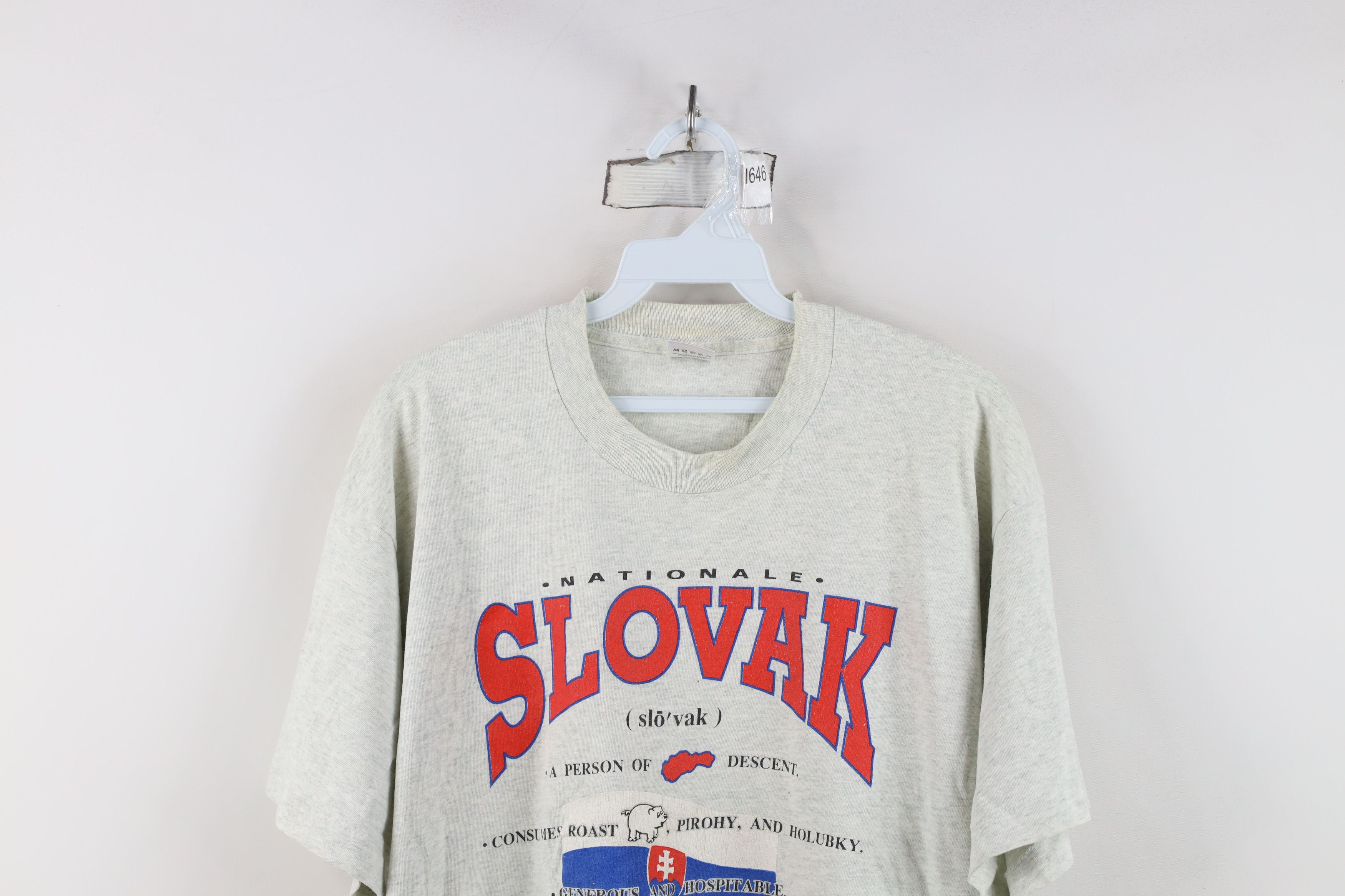 Vintage Vintage 90s Spell Slovak Slovakia Short Sleeve T-Shirt USA Size US XL / EU 56 / 4 - 2 Thumbnail