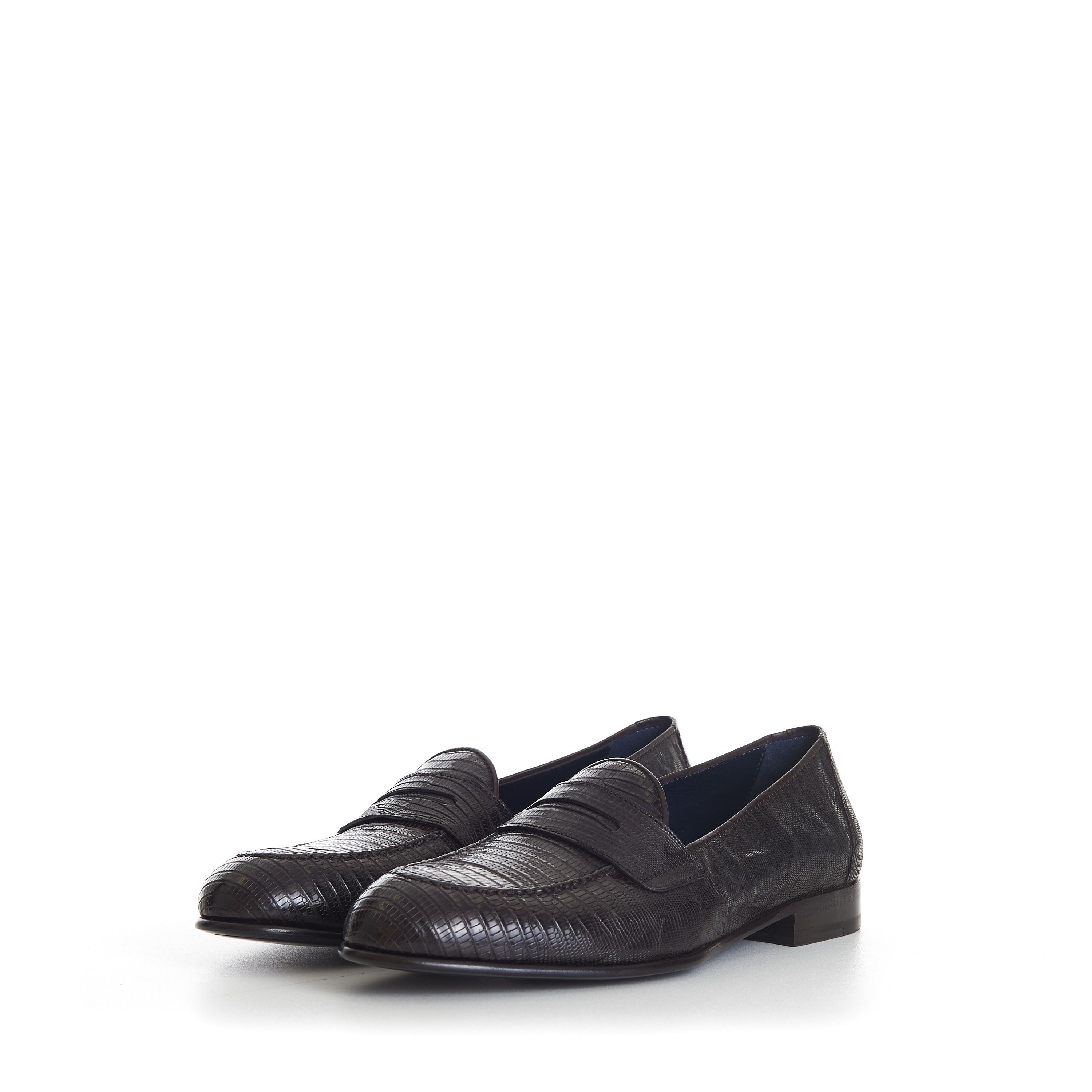 Brioni Penny Loafer In Dark Brown Snakeskin Leather Size US 8 / EU 41 - 3 Thumbnail