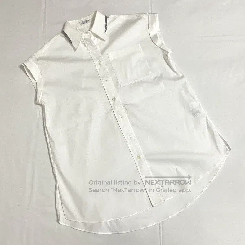 Brunello Cucinelli Brunello Cucinelli Sleeveless Shirt Size XXS / US 00 / IT 34 - 1 Thumbnail