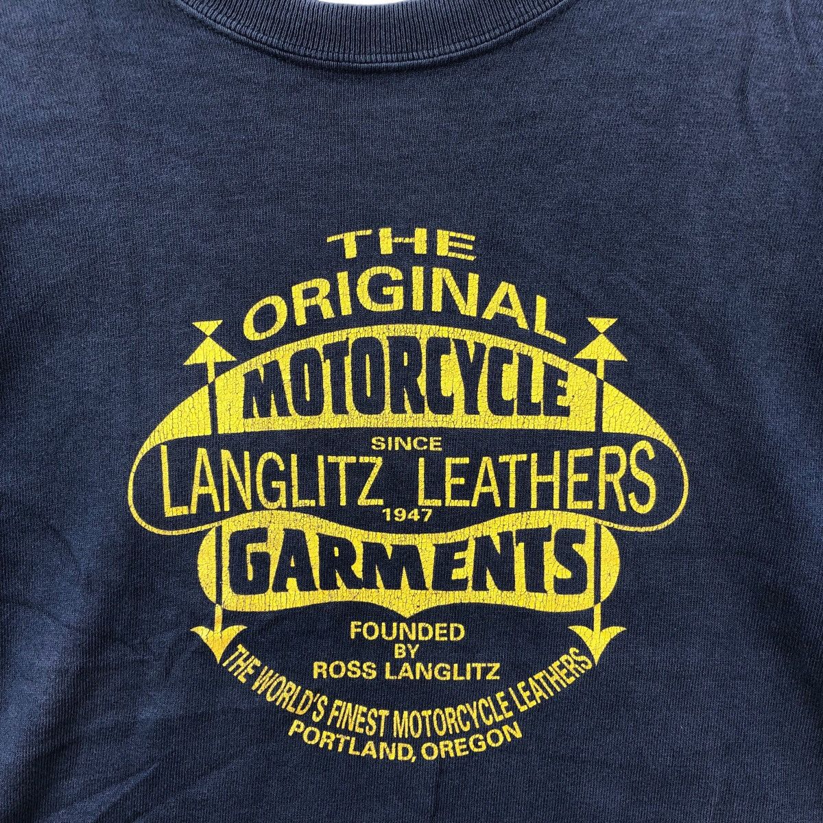 Vintage Vintage LANGLITZ LEATHER PORTLAND Oregon Motorsport T-Shirt Size US S / EU 44-46 / 1 - 3 Thumbnail