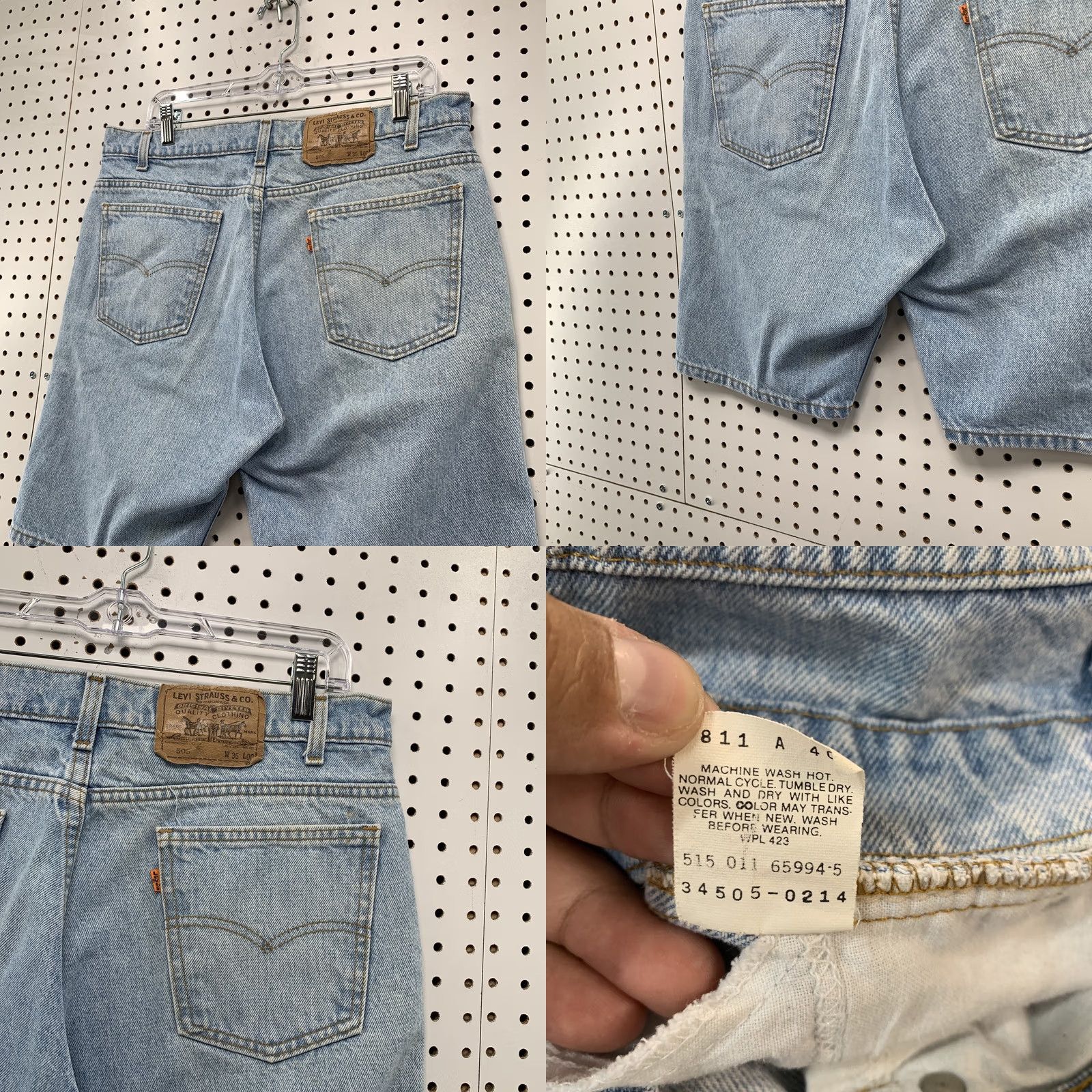 Levi's VINTAGE Levi's Denim Shorts Mens 34x9 Light Wash 90s Orange Tab 5-Pocket Dictionary Size US 34 / EU 50 - 9 Thumbnail