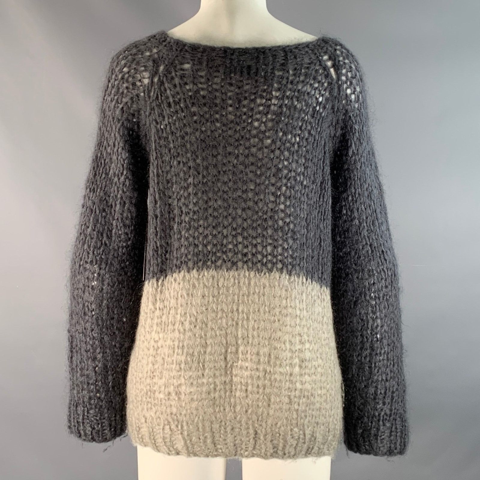 Other MAIAMI Size M Mohair Blend Two Tone Oversized Sweater Size M / US 6-8 / IT 42-44 - 3 Thumbnail