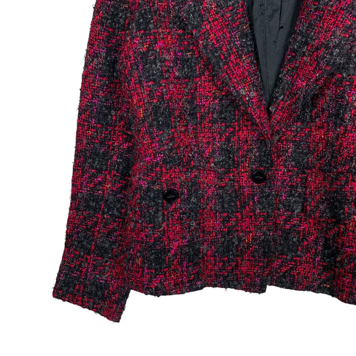 Other DANA BUCHMAN Red Black Checked Tweed Jacket #2737-C123 Size M / US 6-8 / IT 42-44 - 5 Thumbnail