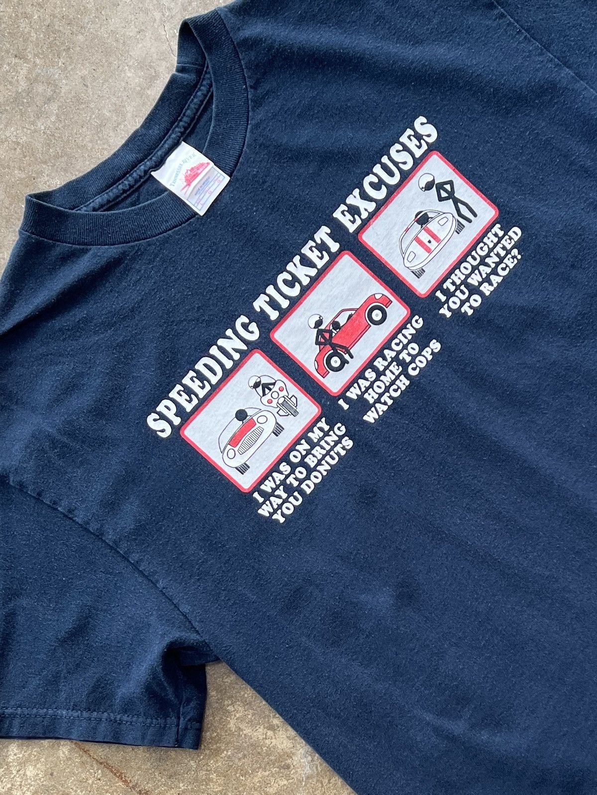 Vintage Vintage Y2K Speeding Ticket Race Funny Cop Comic Tee Large Size US L / EU 52-54 / 3 - 1 Thumbnail