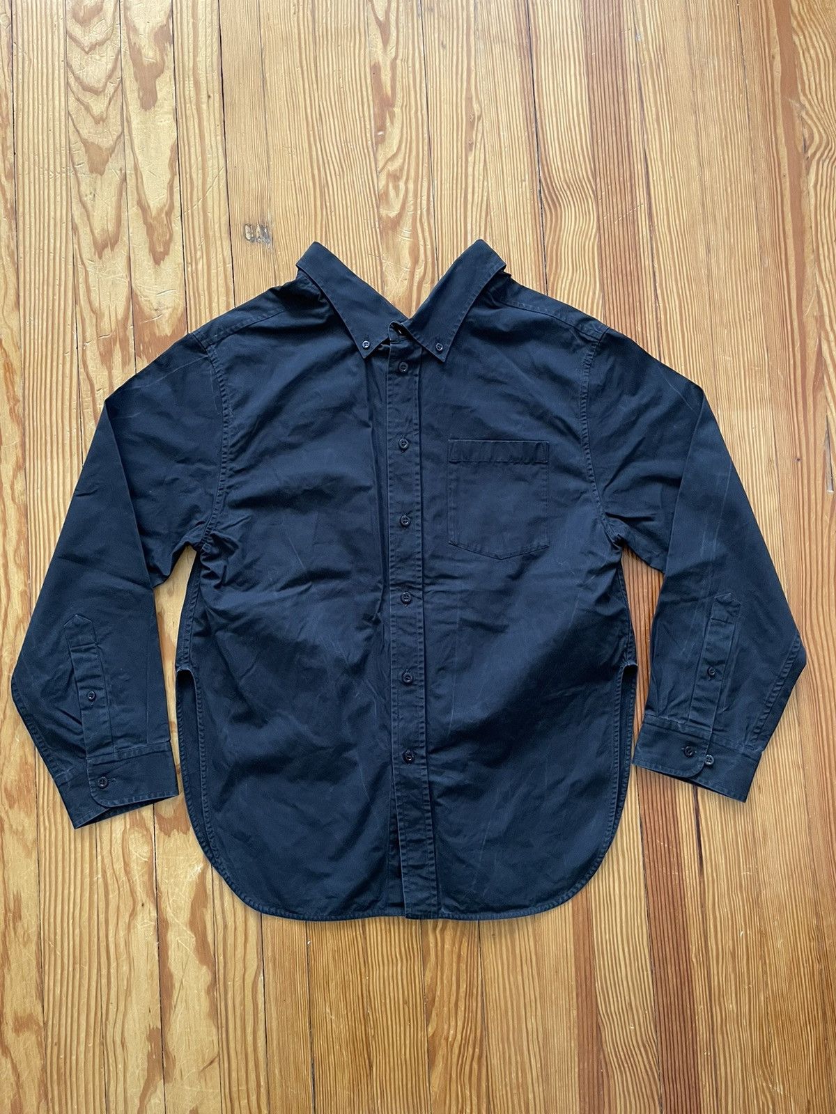 Balenciaga Balenciaga Cacoon Swings Button Down Shirt Black SS17 Size US M / EU 48-50 / 2 - 1 Thumbnail