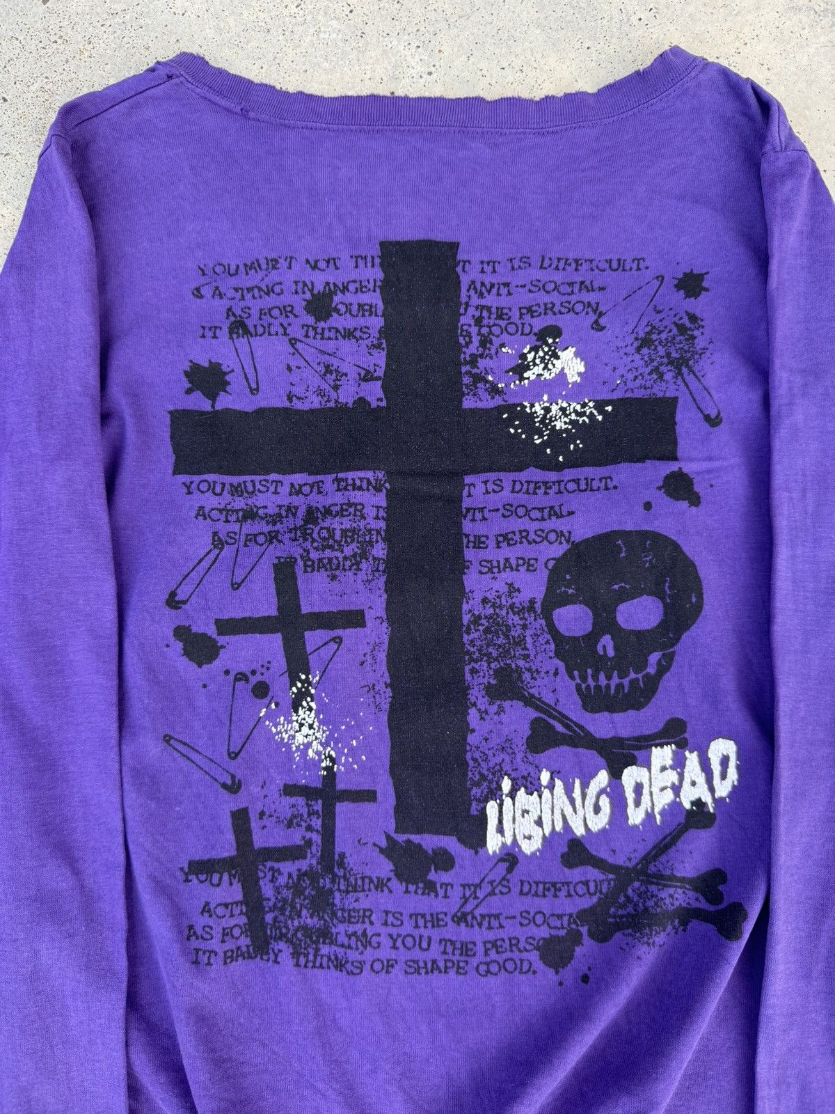 14th Addiction Anarchy Gothic Grunge Cross 14addiction Styled T Shirt Size S / US 4 / IT 40 - 2 Thumbnail