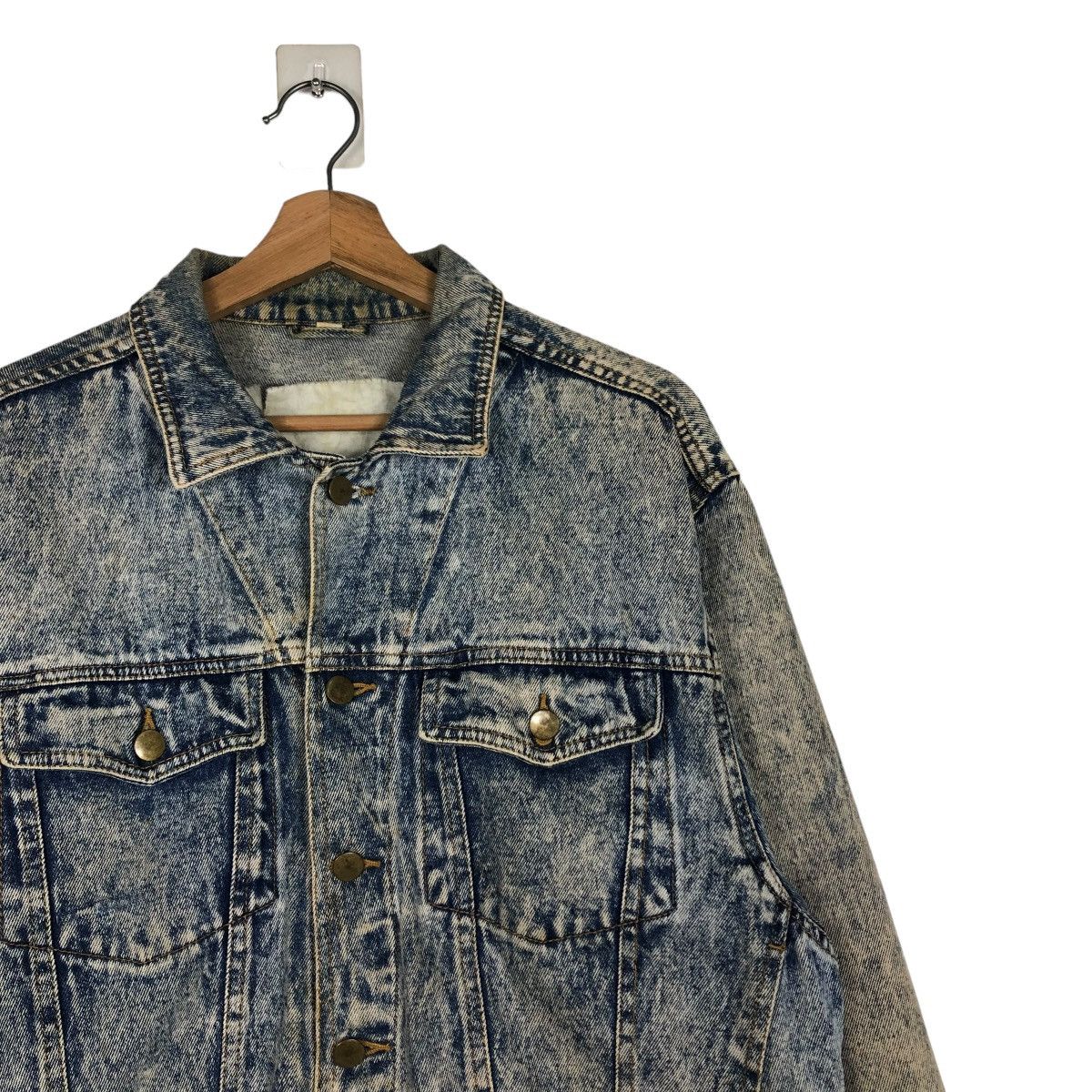 Japanese Brand 🔥CROPPED ACID WASH BIKER JACKET DENIM TEAM LISCH JAPAN Size US M / EU 48-50 / 2 - 8 Thumbnail