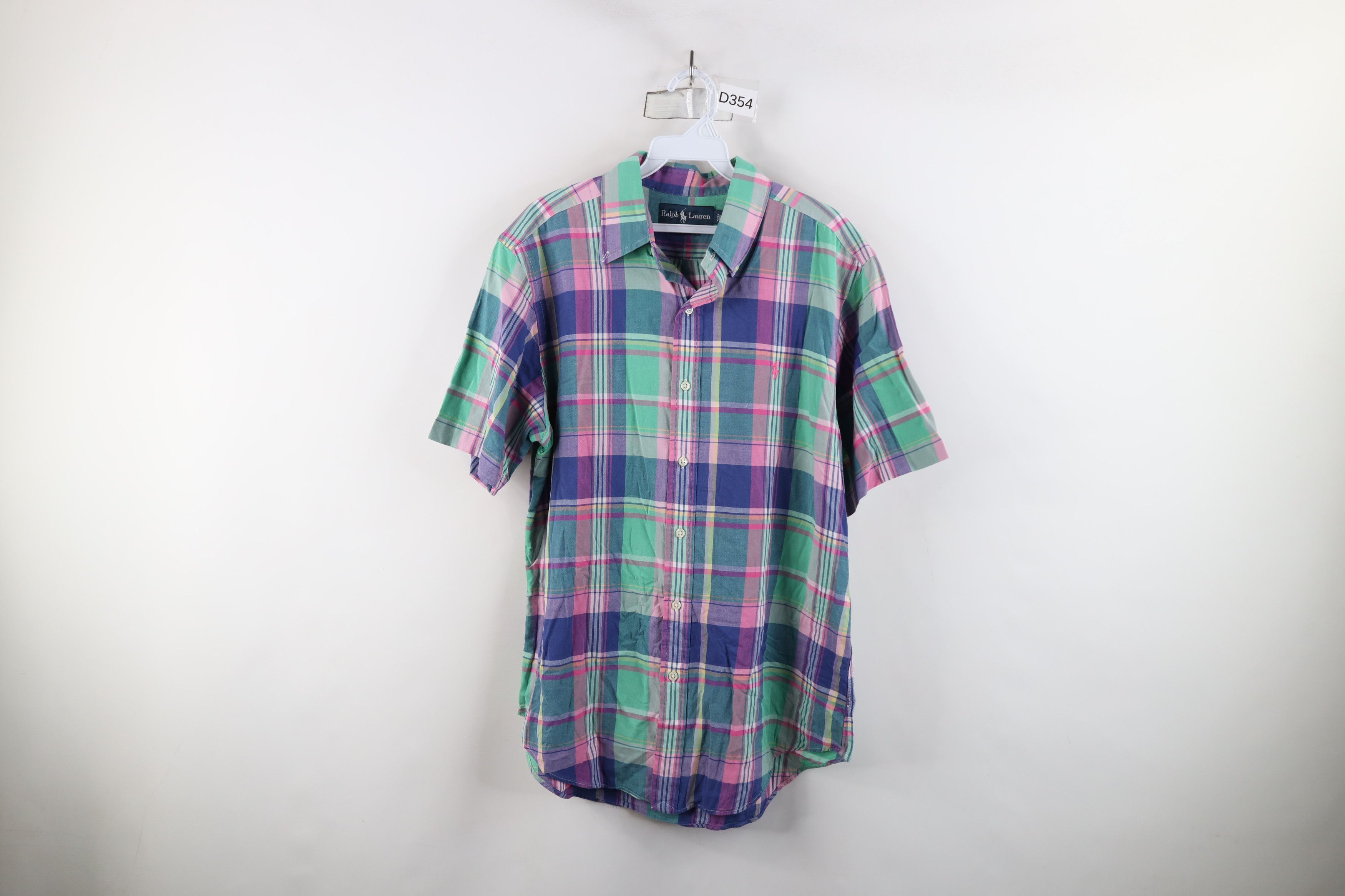 Ralph Lauren × Vintage Vintage 90s Ralph Lauren Madras Plaid Button Down Shirt Size US M / EU 48-50 / 2 - 1 Thumbnail
