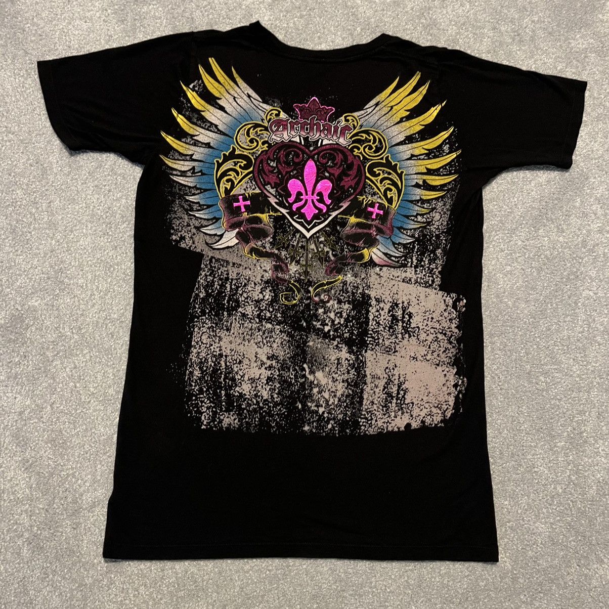 Affliction × Vintage Vintage Y2K 2000s Archaic Affliction Cross Heart Graphic Tee Size L / US 10 / IT 46 - 2 Thumbnail