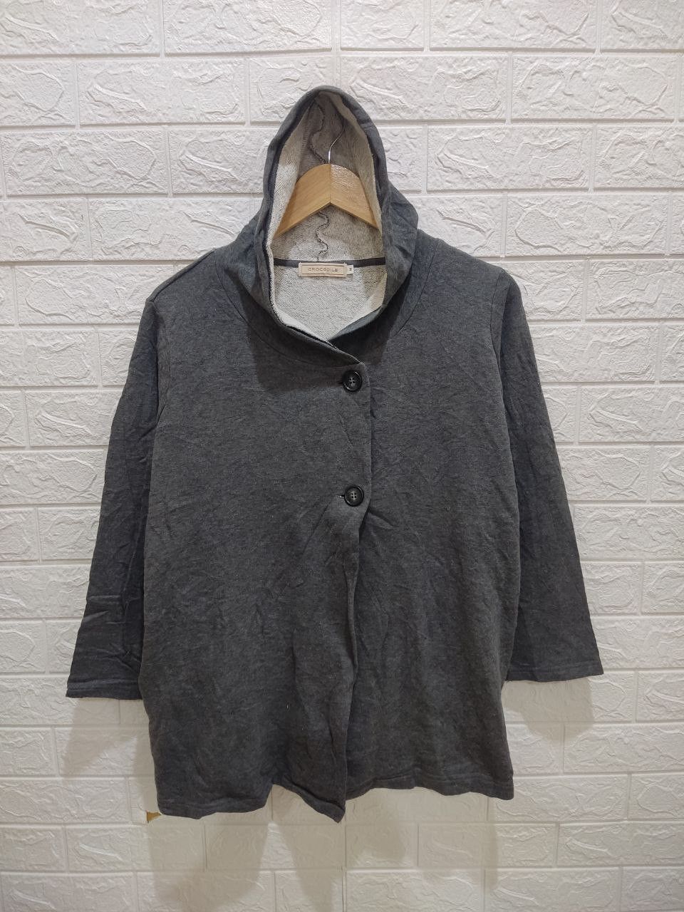 Japanese Brand CROCODILE Wool Hooded Cardigan Coat Jacket Size M / US 6-8 / IT 42-44 - 1 Thumbnail