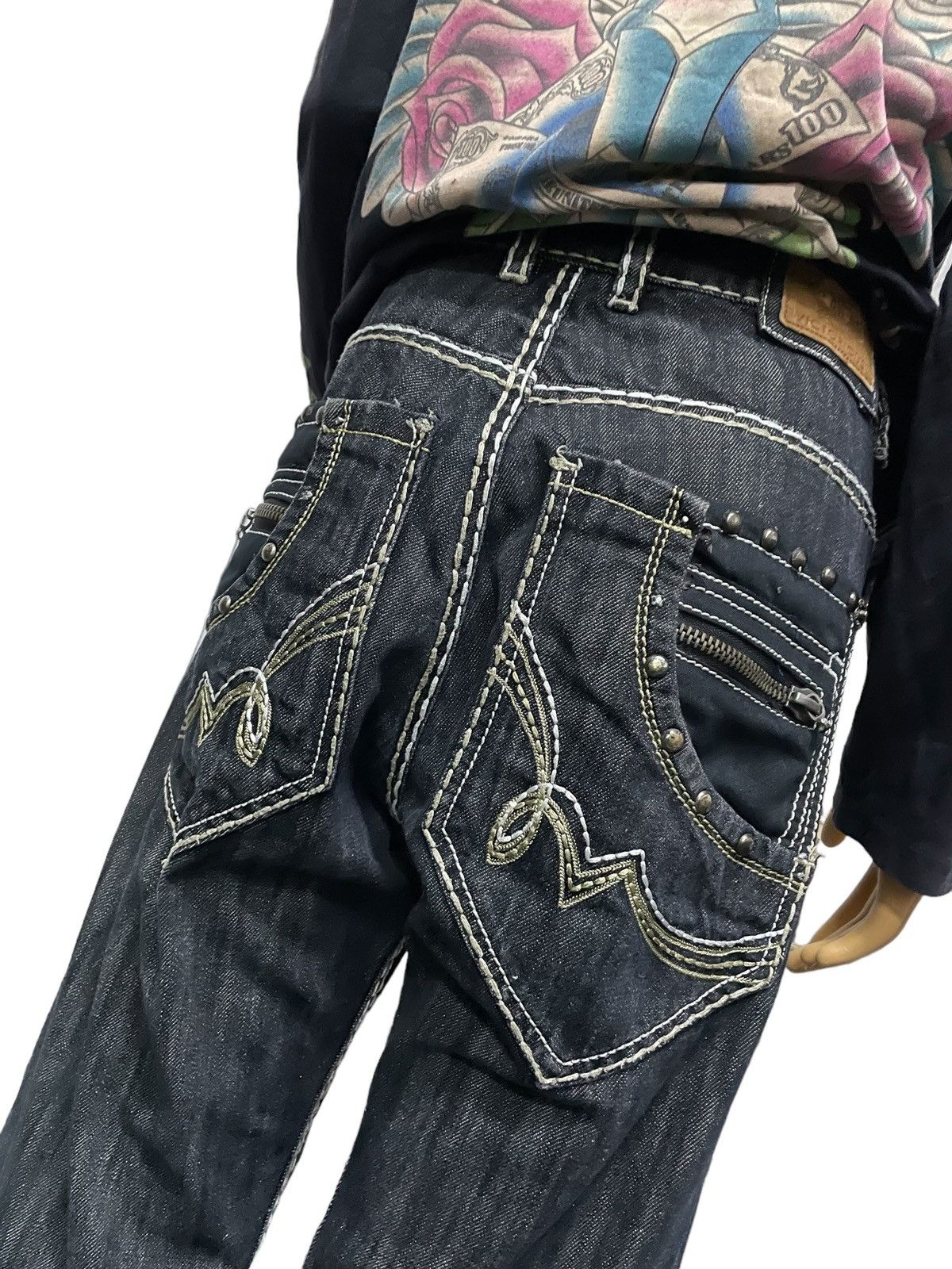 Designer × Japanese Brand Victorious Japan Heavy Thick Stitch Stud Large Poket Jeans Size US 34 / EU 50 - 8 Thumbnail
